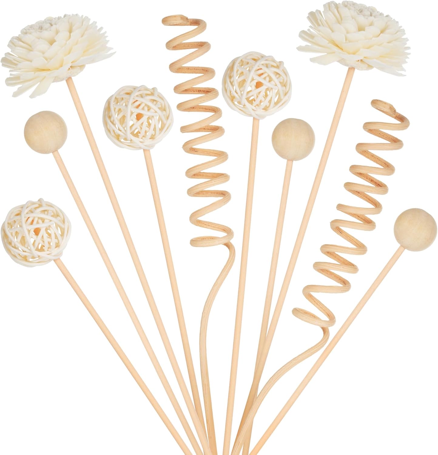 WUTAOBON 10 Inch Reed Diffuser Set 10 Pcs Natural Rattan