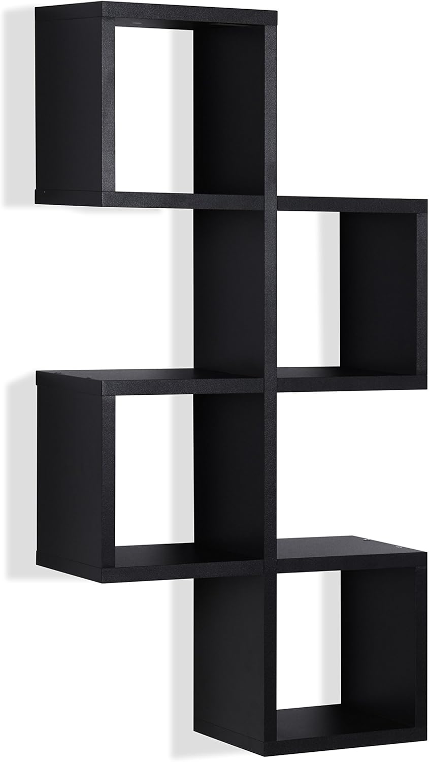 Danya B Cubby Chessboard Wall Shelf - Horizontal or Vertical Black