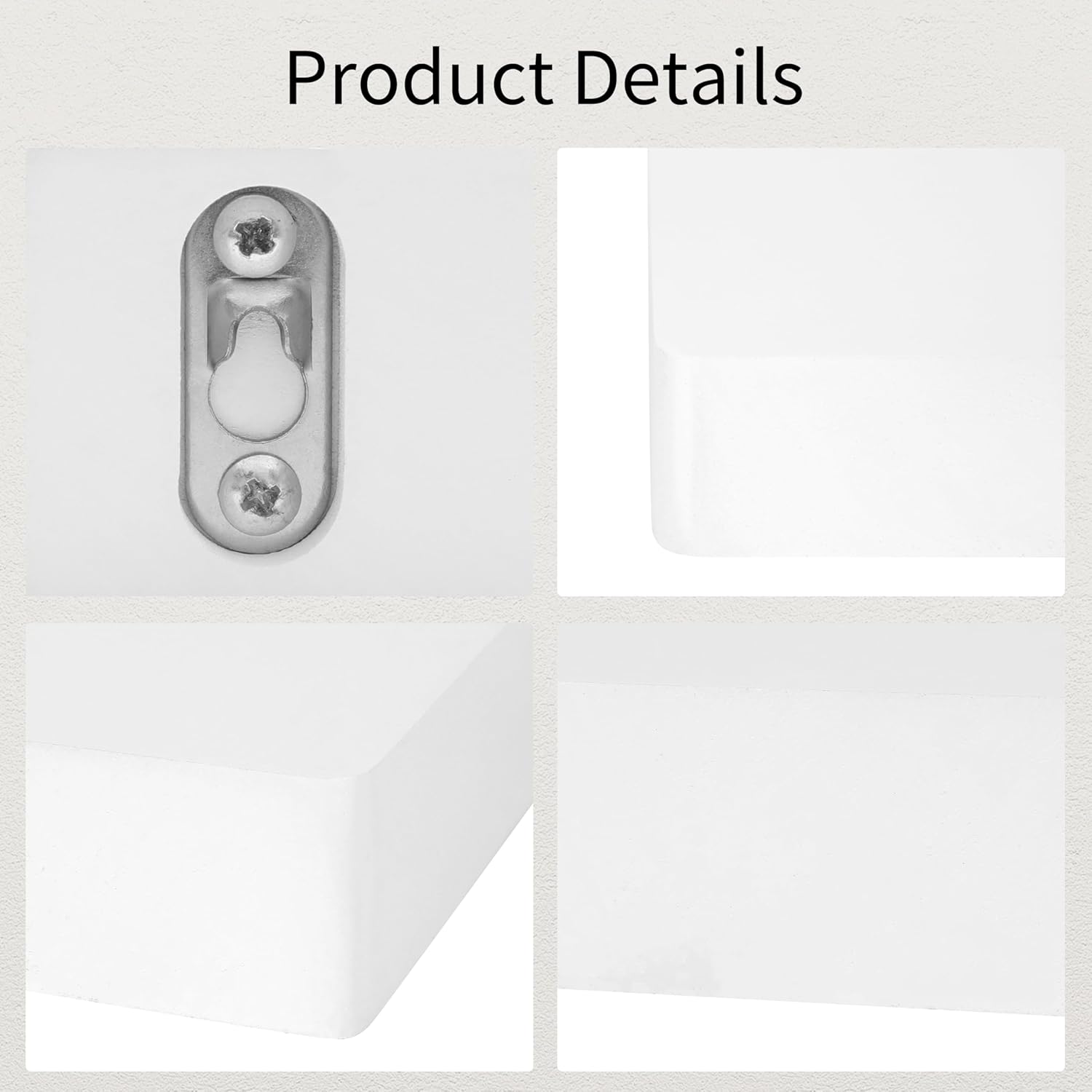 NIUBEST 3-Pack Floating Shelf 6 Inch Rustic White
