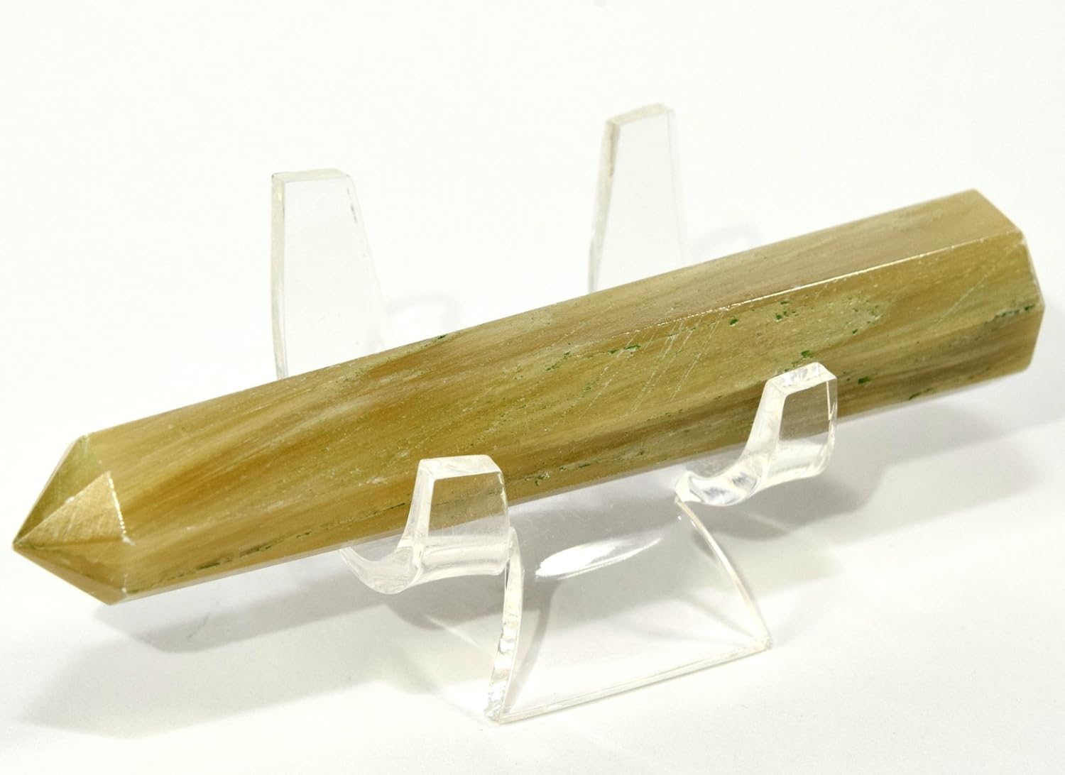 HQRP HC Set Stilbite Cats Eye Obelisk Crystal Tower Wand - India Clear Quartz Cabochon