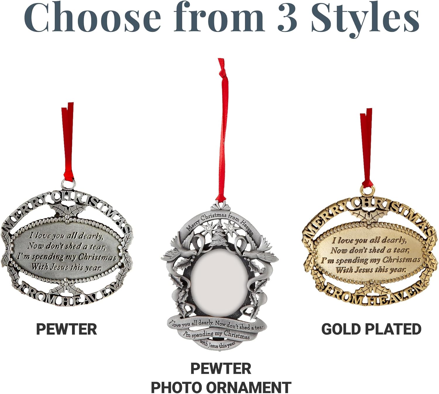 Personalized Christmas Ornament - Memorial Keepsake 2024 Pewter