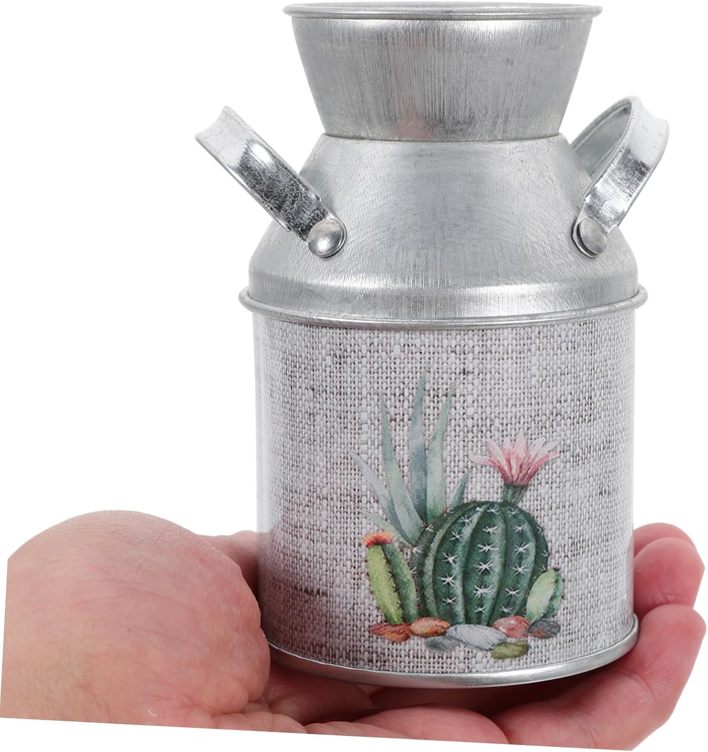 2Pcs Rustic Flower Vase Vintage Metal Plant Pot for Farmhouse Decor