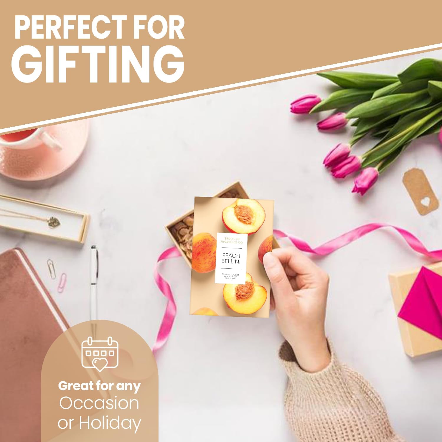 Brooklyn Fragrance Co Peach Bellini Sachets 6-Pack