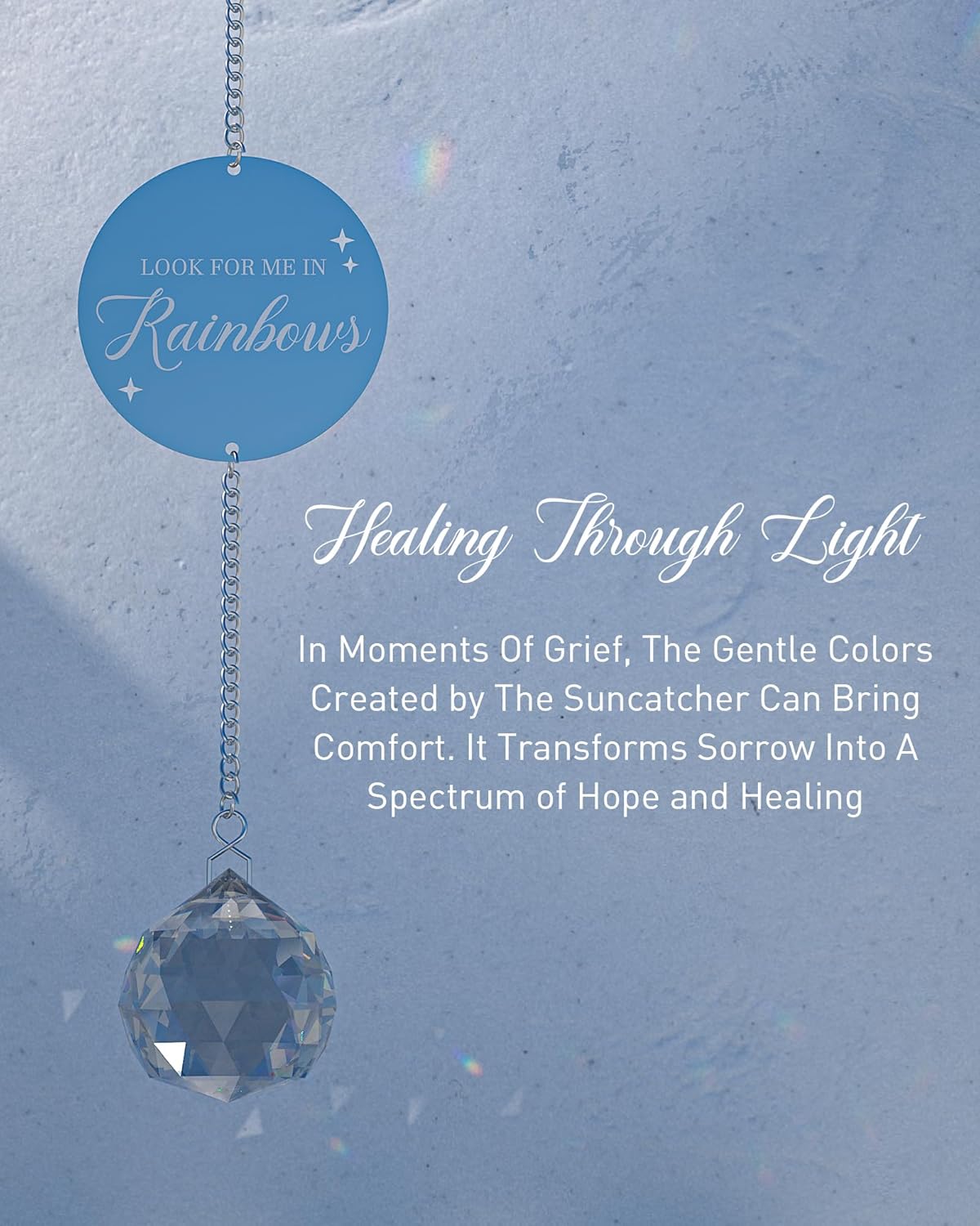 Modern Memorial Gift 40mm Crystal Suncatcher Rainbow Maker