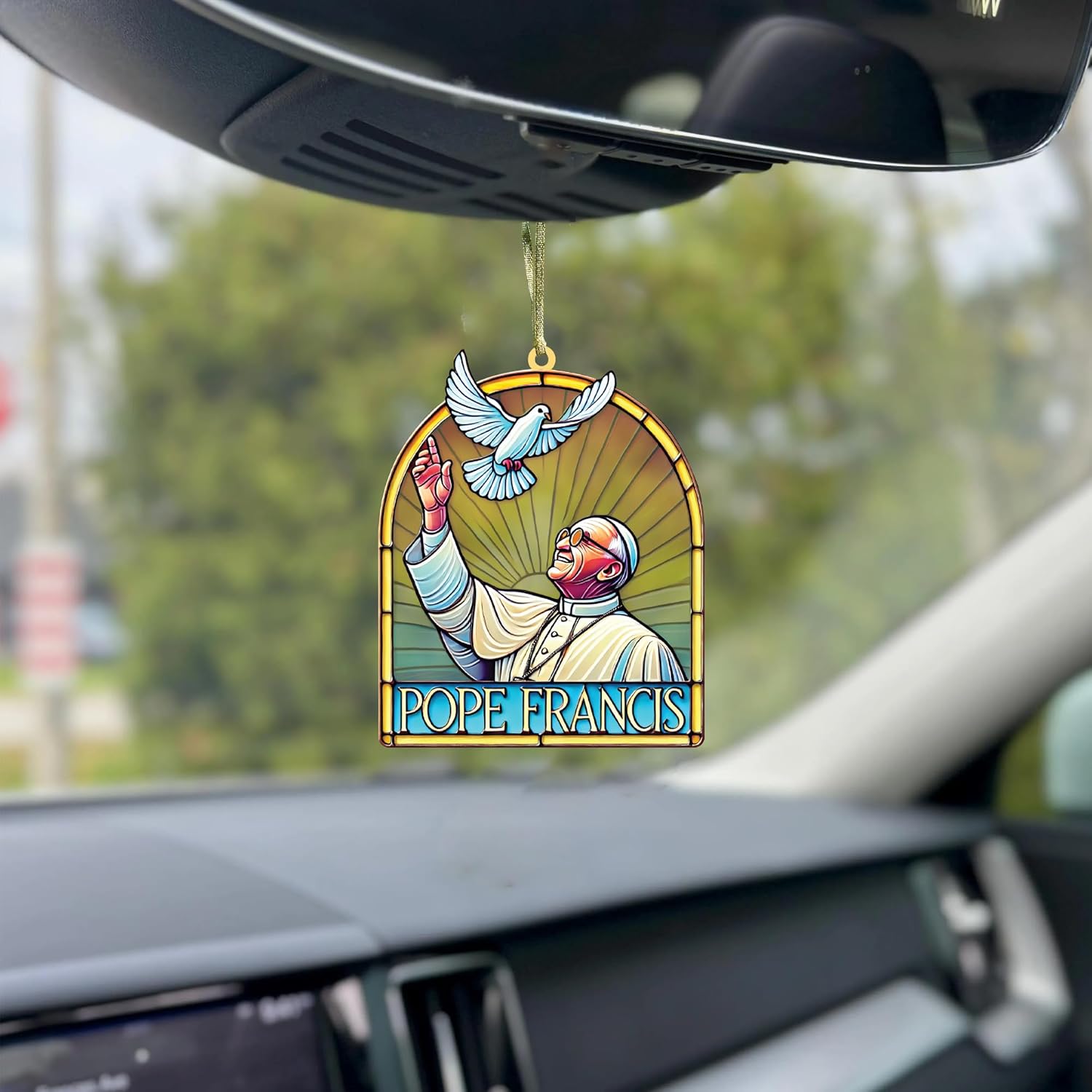 Pope Francis Memorial Suncatcher 5-Inch Acrylic Decoration