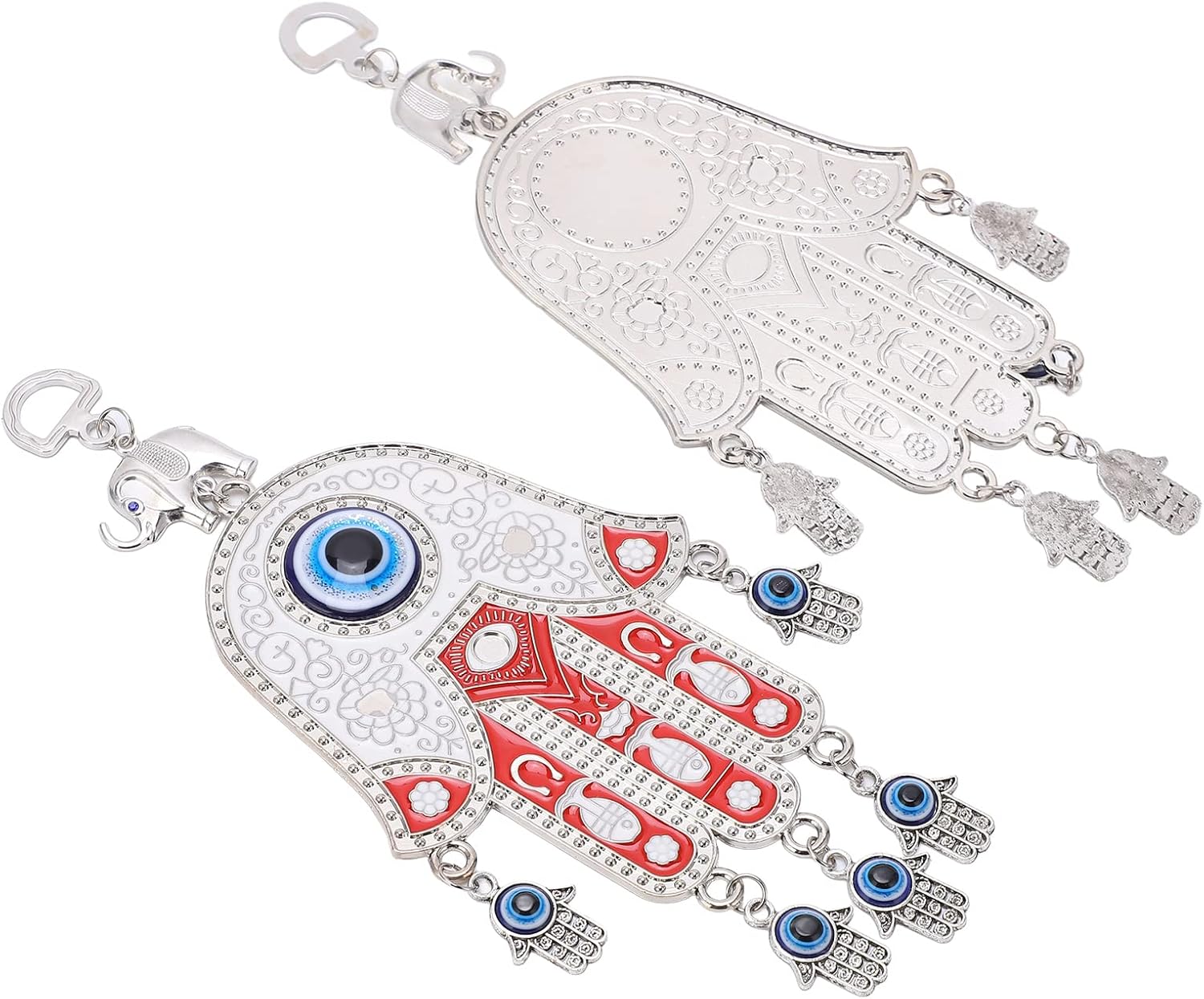 Blue Evil Eye Hamsa Hand Wall Hanging for Protection and Decoration