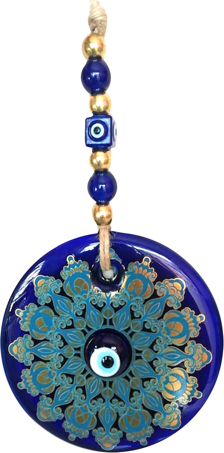 Turkish Blue Evil Eye Wall Hanging Decor Large Glass Protection Ornament