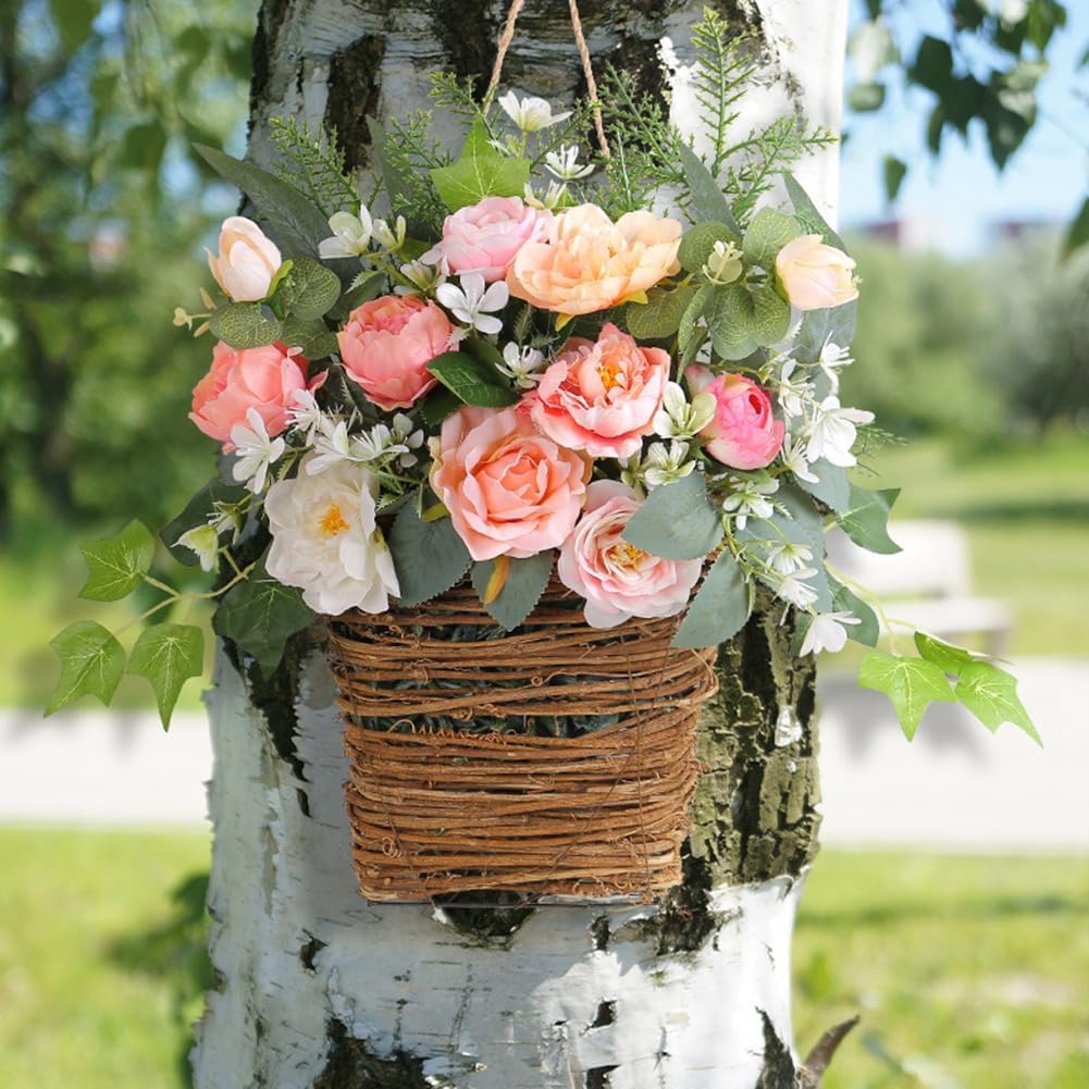 Pink Berry Wildflower Door Decor Wreath