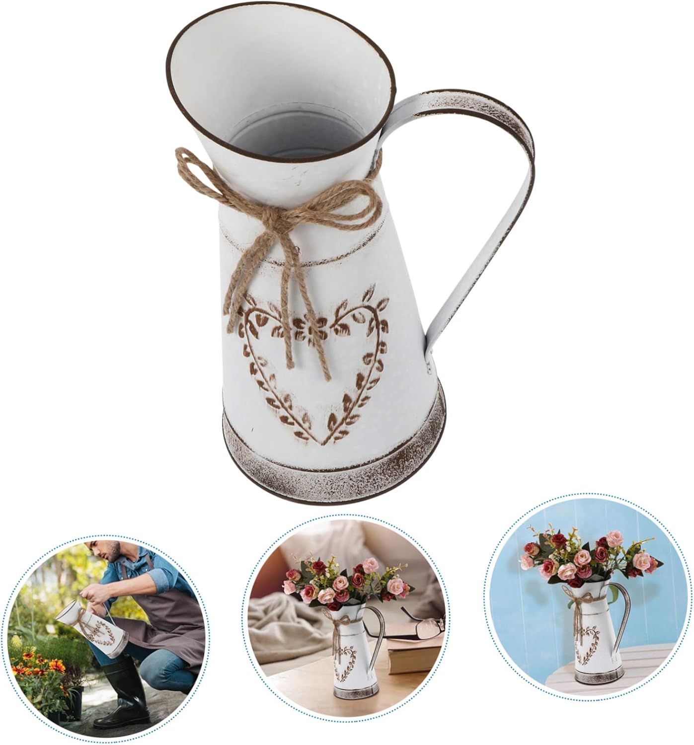 Angoily Rustic Galvanized Milk Can Vase