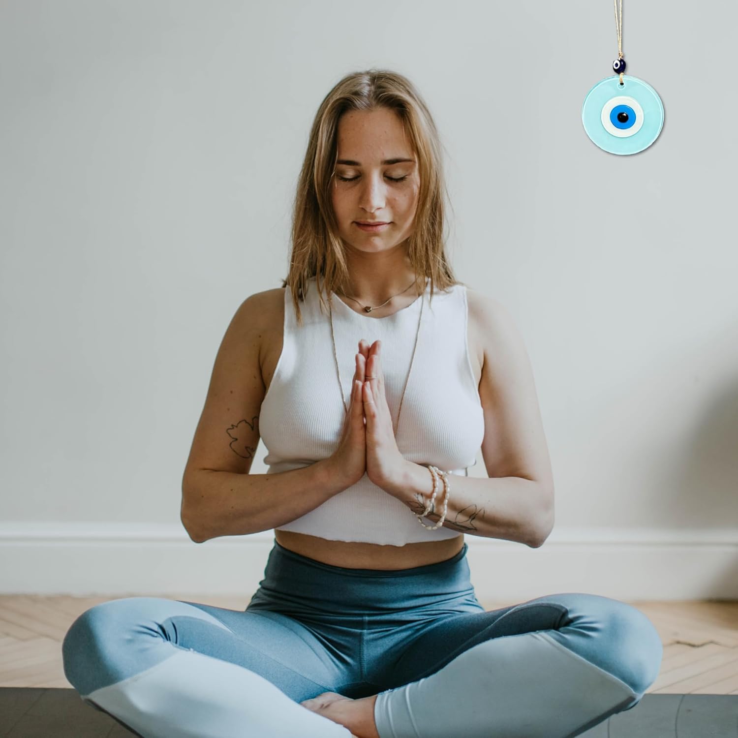Baby Blue Evil Eye Charm Handmade Home Protection Decor