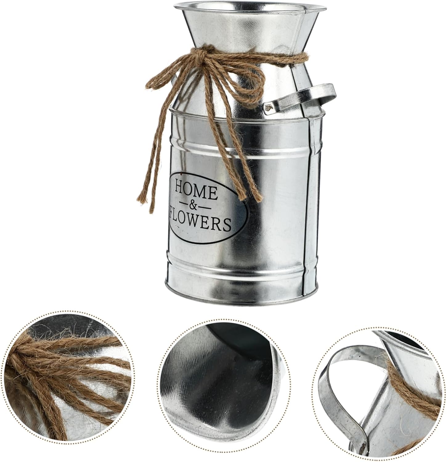 STOBAZA Vintage Iron Bucket Flower Vase Decor