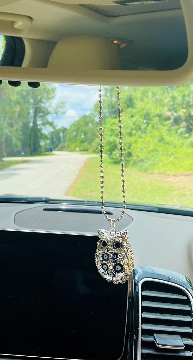 LUCKBOOSTIUM Owl Evil Eye Car Hanging Charm