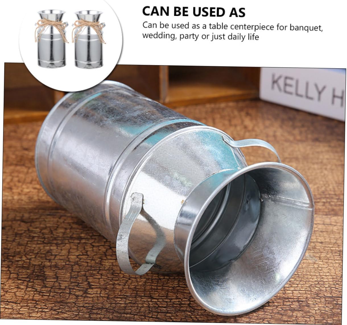 STOBAZA 2pcs Vintage Iron Flower Bucket with Twine for Home Decor and Garden