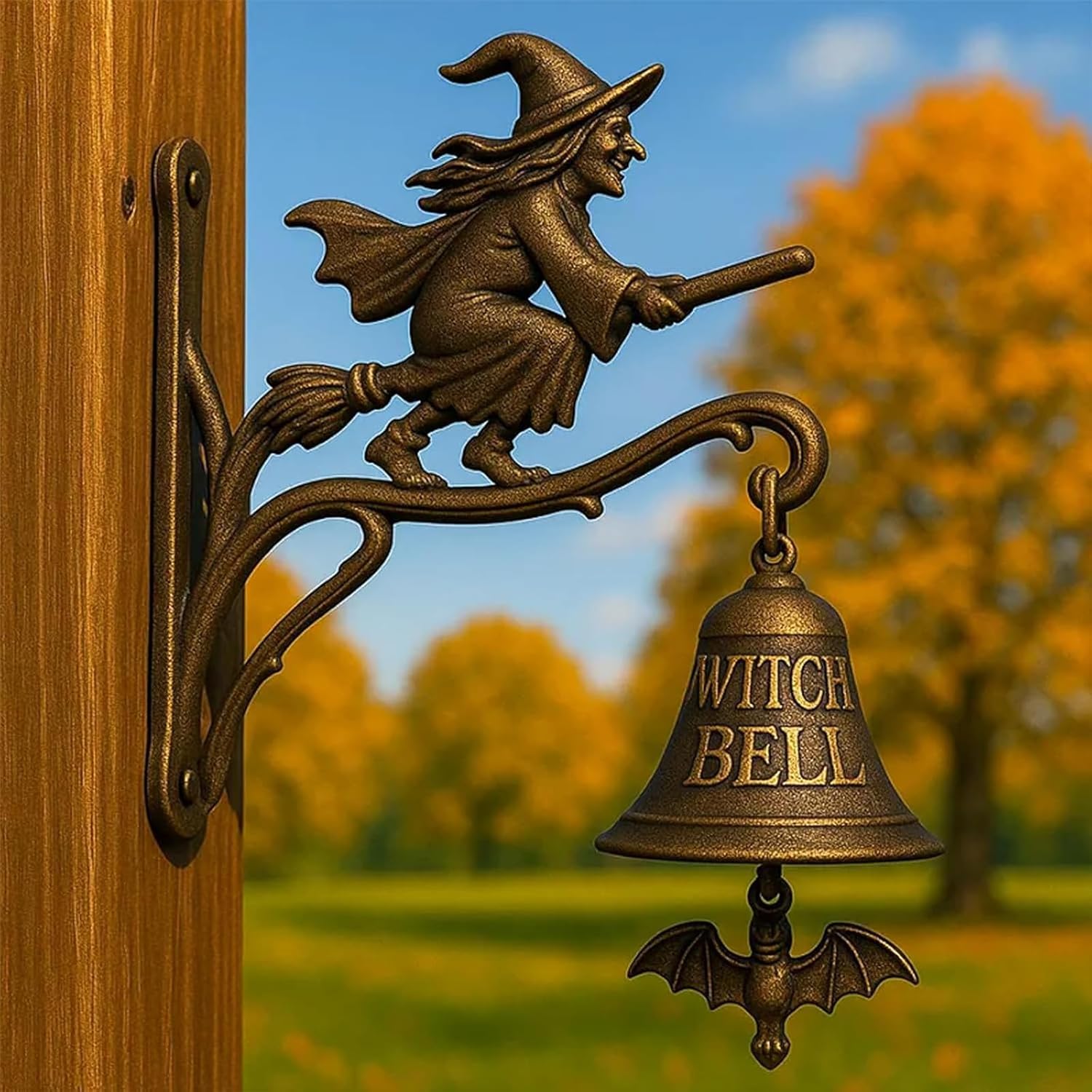 2pc Vintage Witch Doorbell Set - Halloween Decor