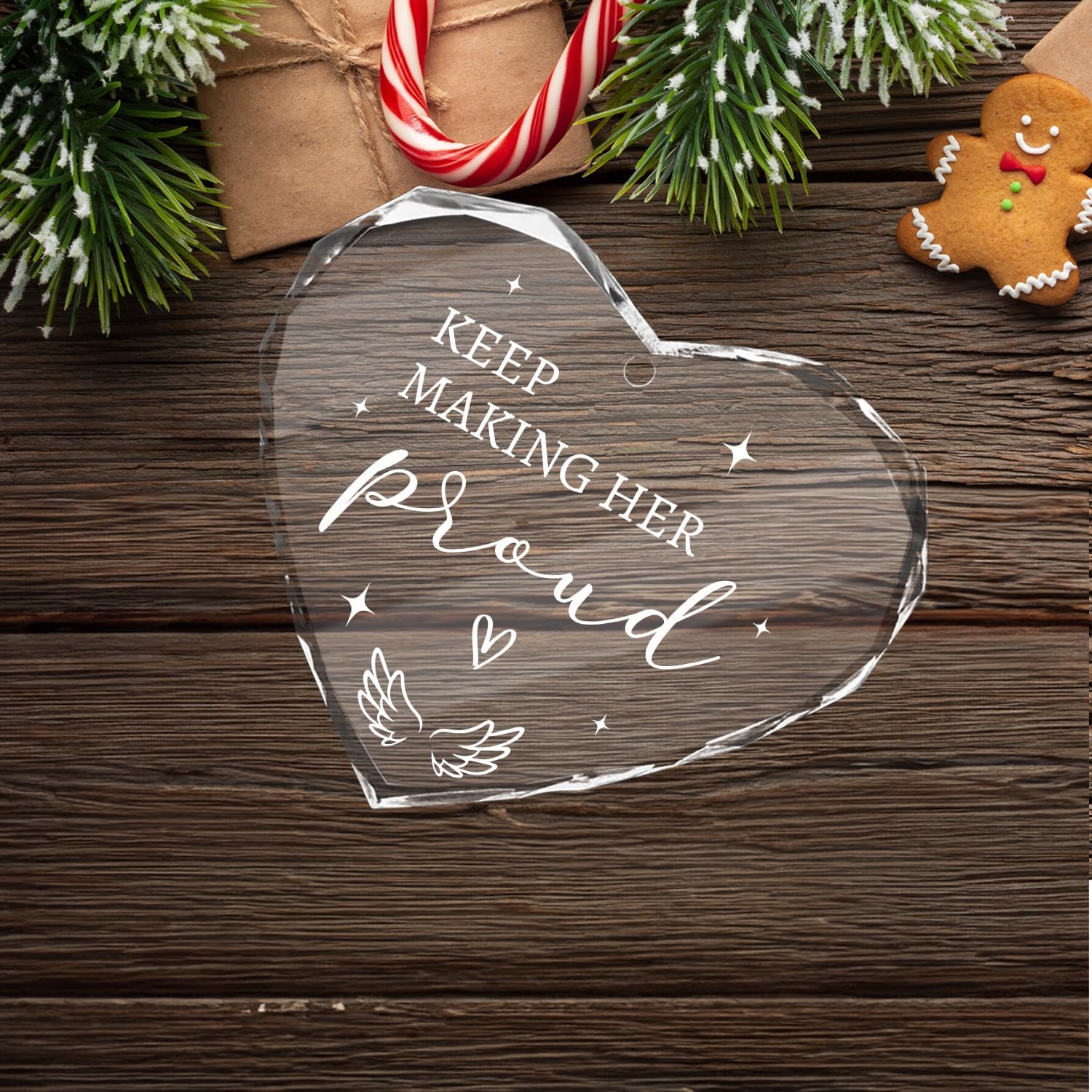 Mom Memorial Glass Ornament - Keep Making Her Proud