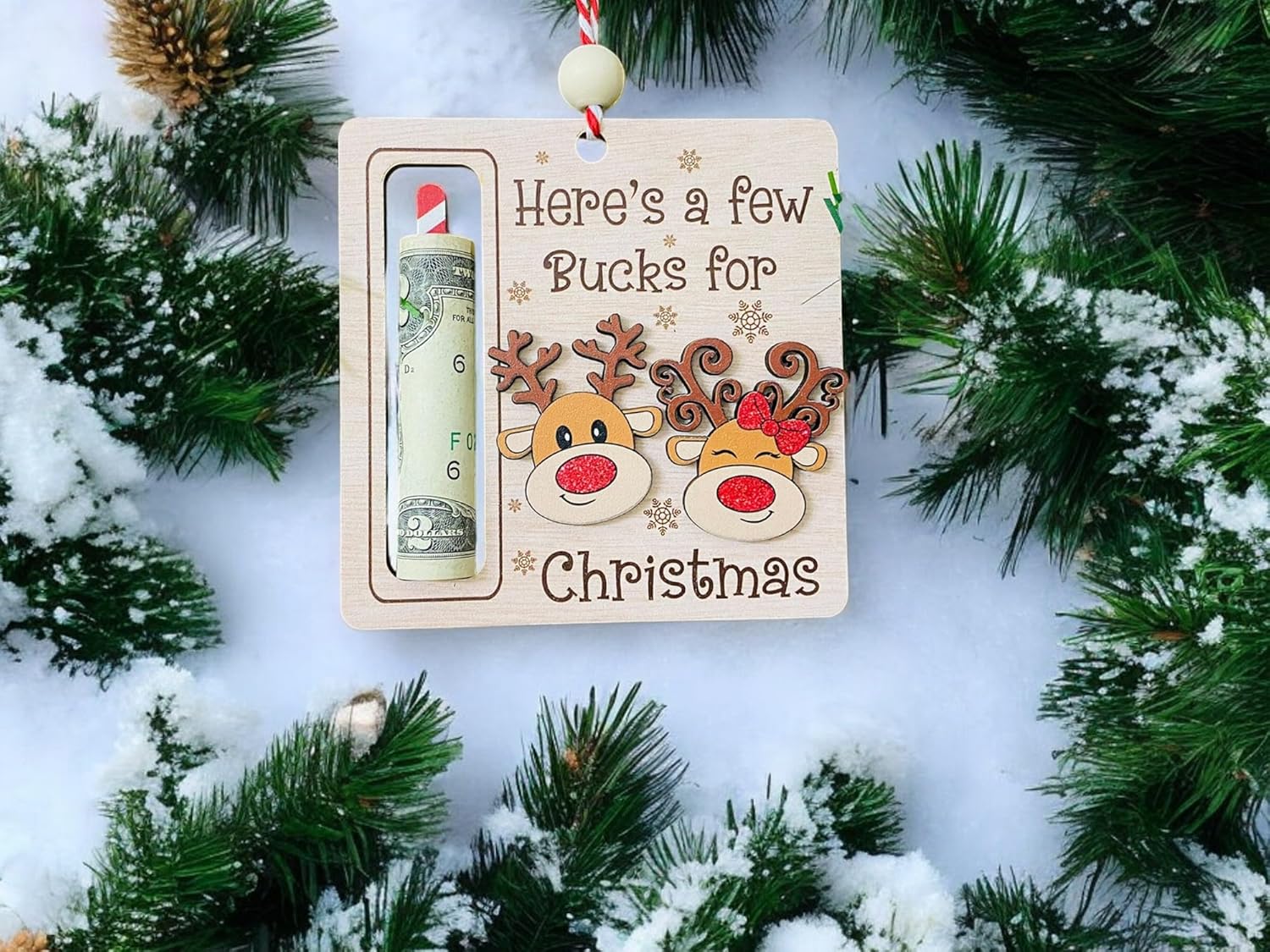 AXAHUHA Reindeer Money Holder Christmas Ornament