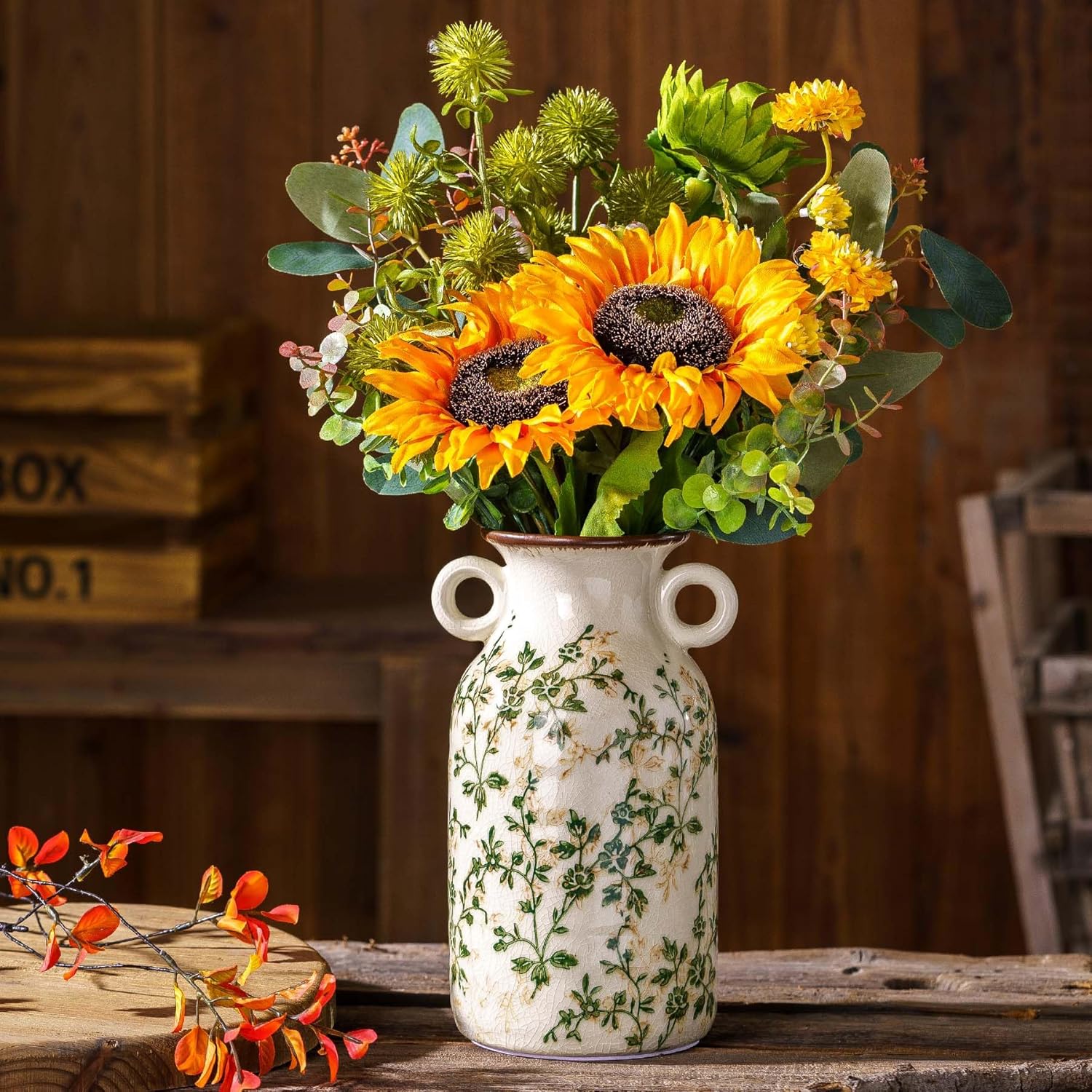 Sure Yuesi Vintage Pastoral Vase with Handles 91 Inch