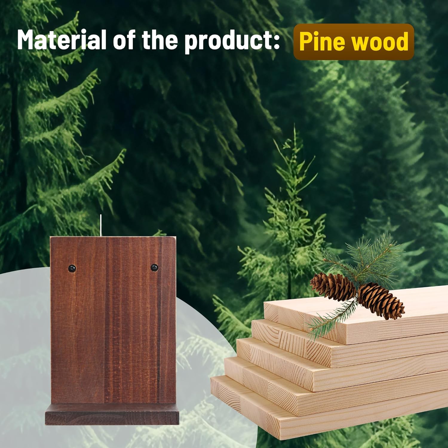 PHOENANCEE Small Wall Shelf 2 Pack Rustic Walnut