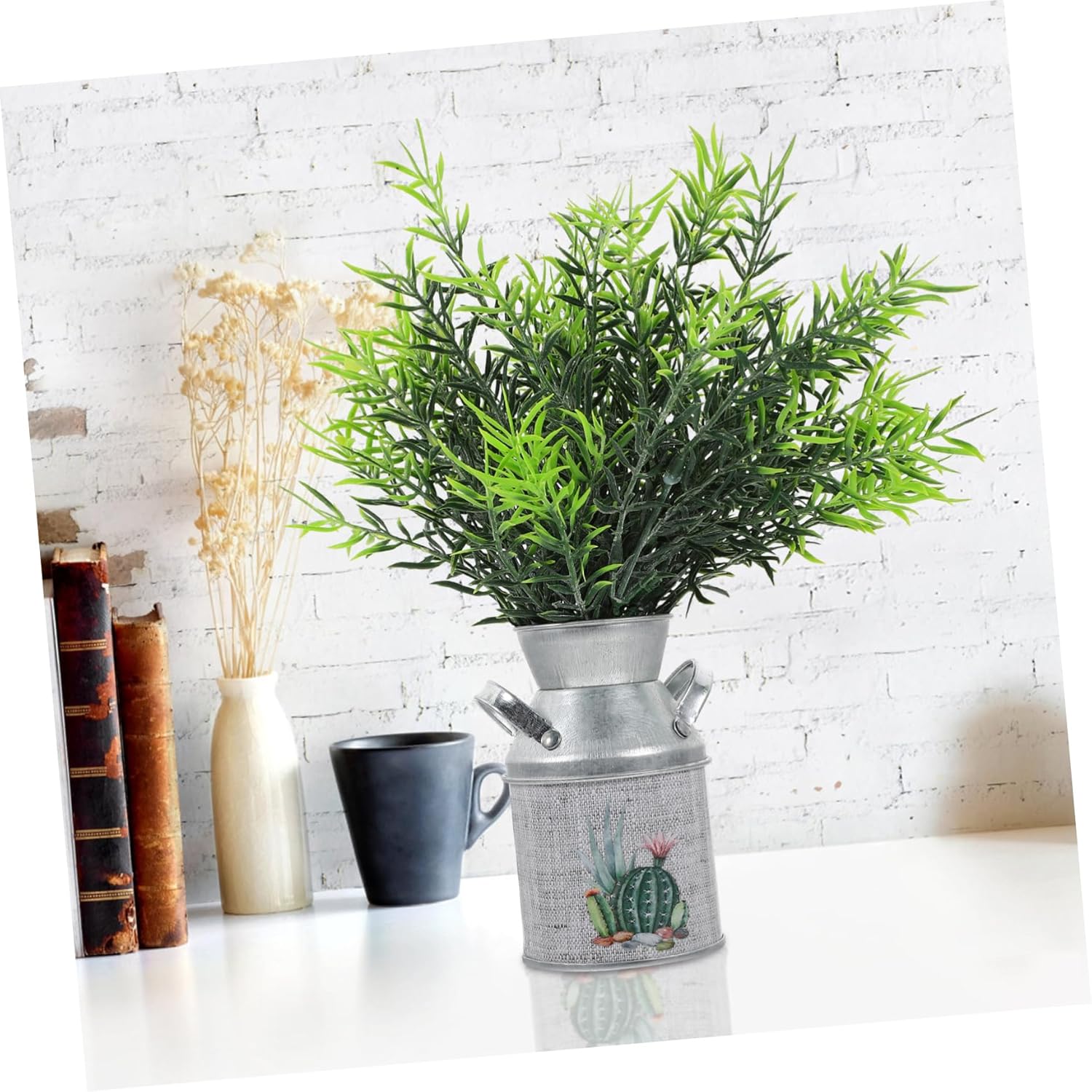 2Pcs Rustic Flower Vase Vintage Metal Plant Pot for Farmhouse Decor