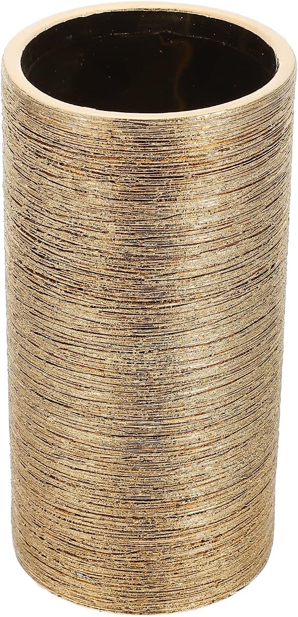 GANAZONO 1pc Golden Brushed Flower Vase Simple Nordic Design