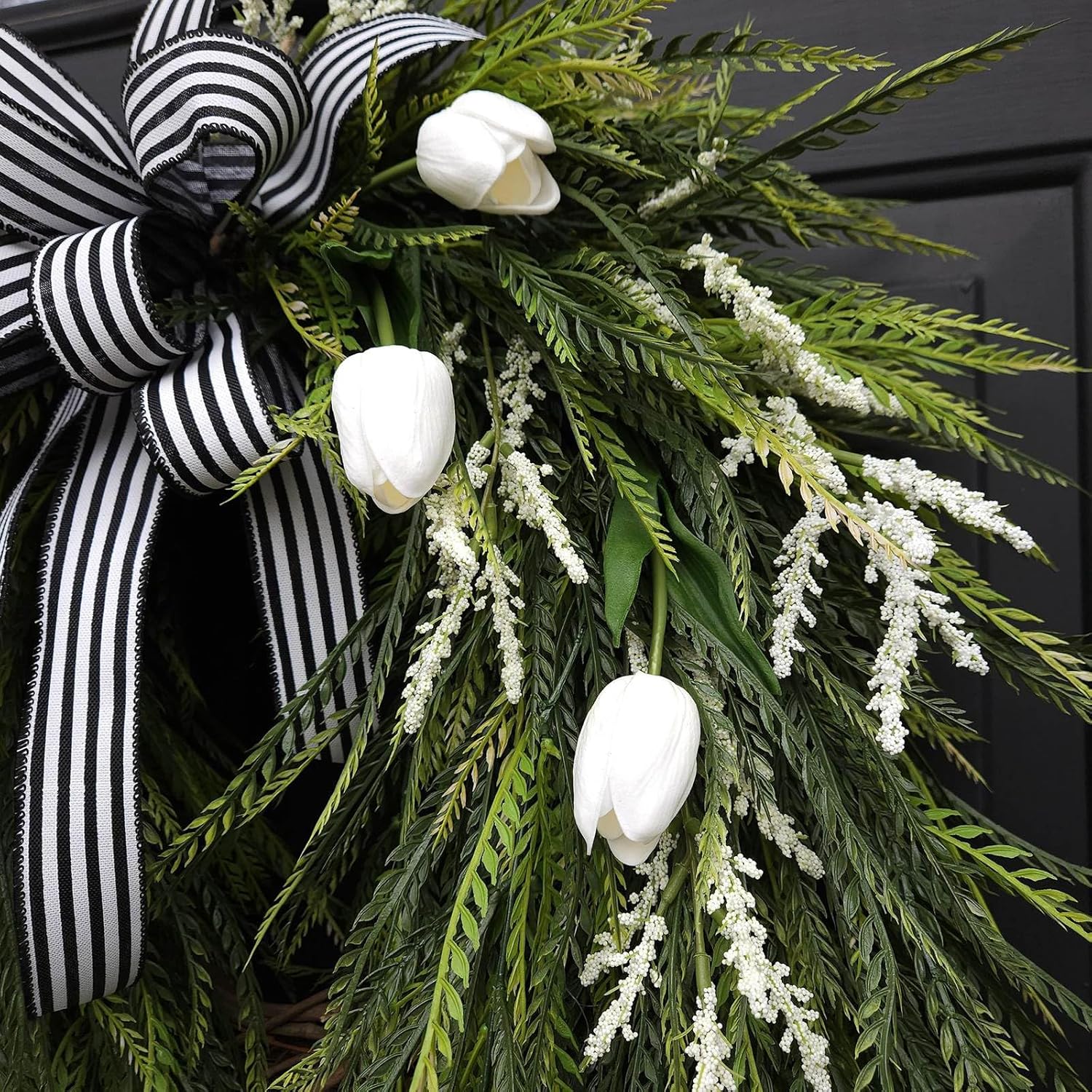 Artificial Spring Summer Wreath for Front Door Decor