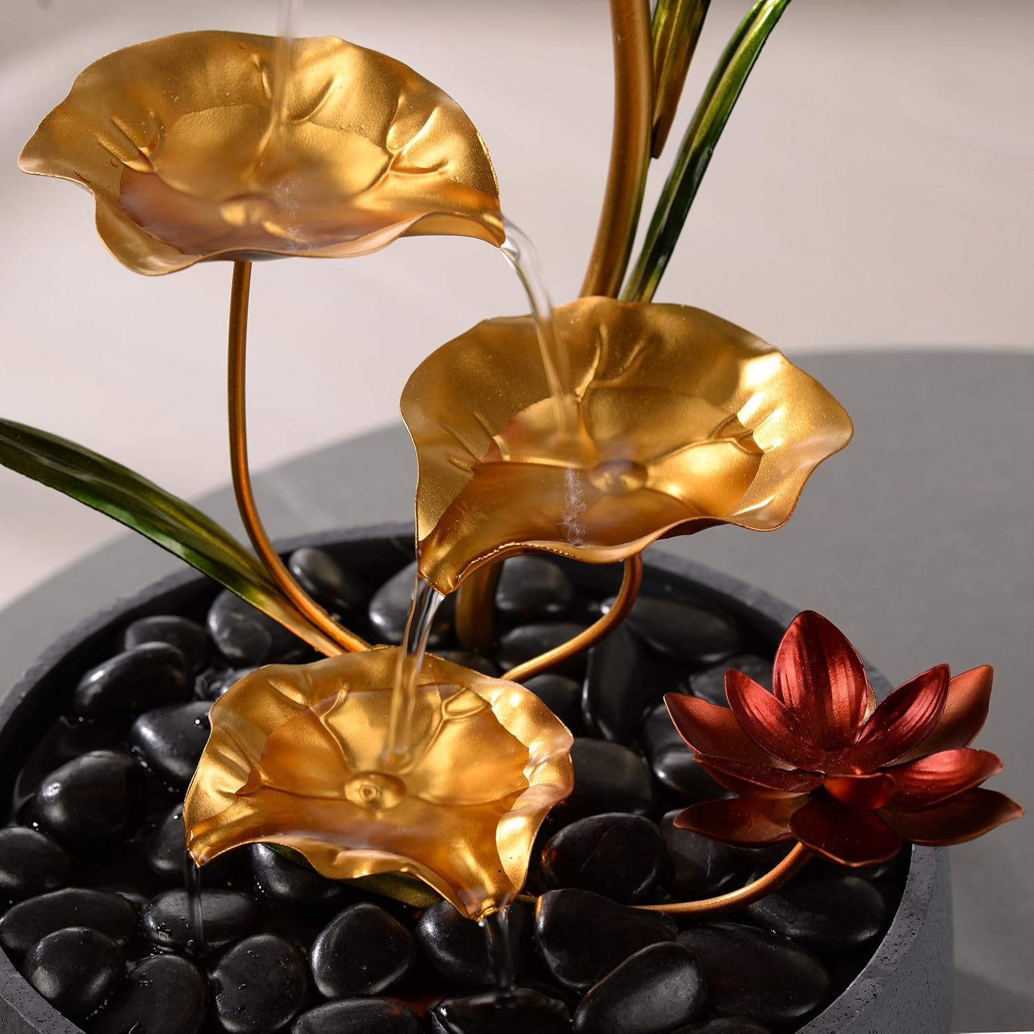 Haobos 4-Tier Lotus Desk Fountain - Indoor Zen Decor