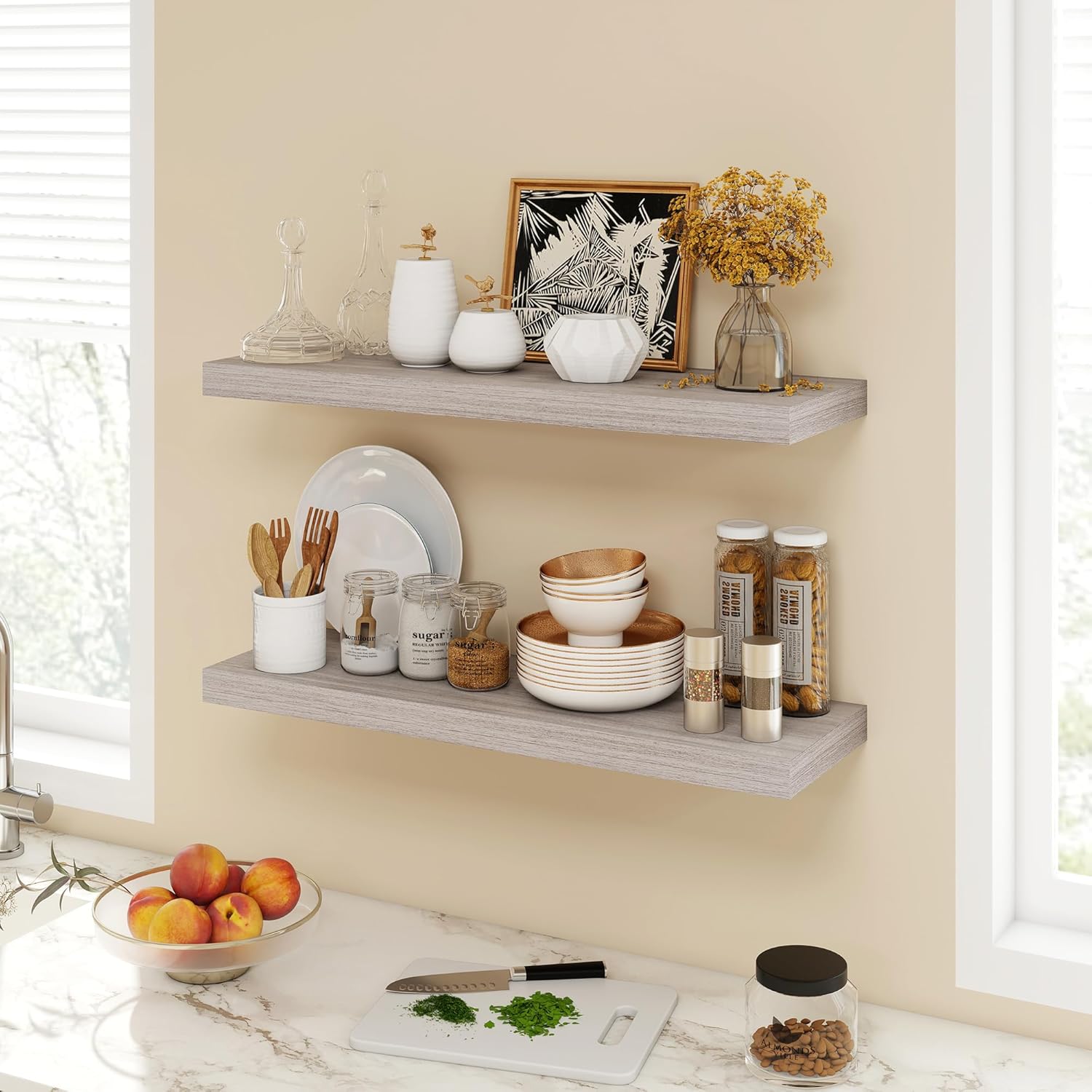 30 Inch Floating Shelves Set of 2 with Rustic Design