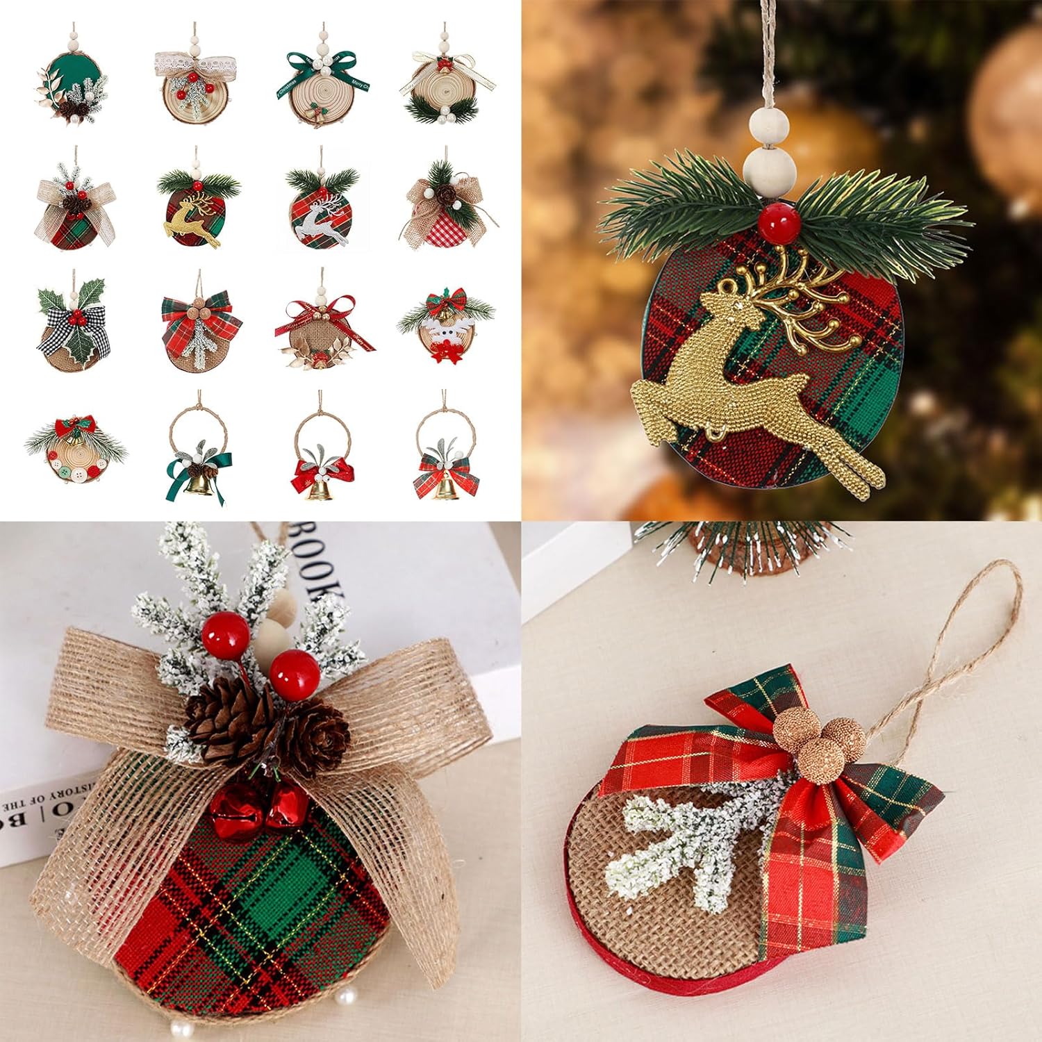 Christmas Wreath Door Hanger for Front Door Decoration