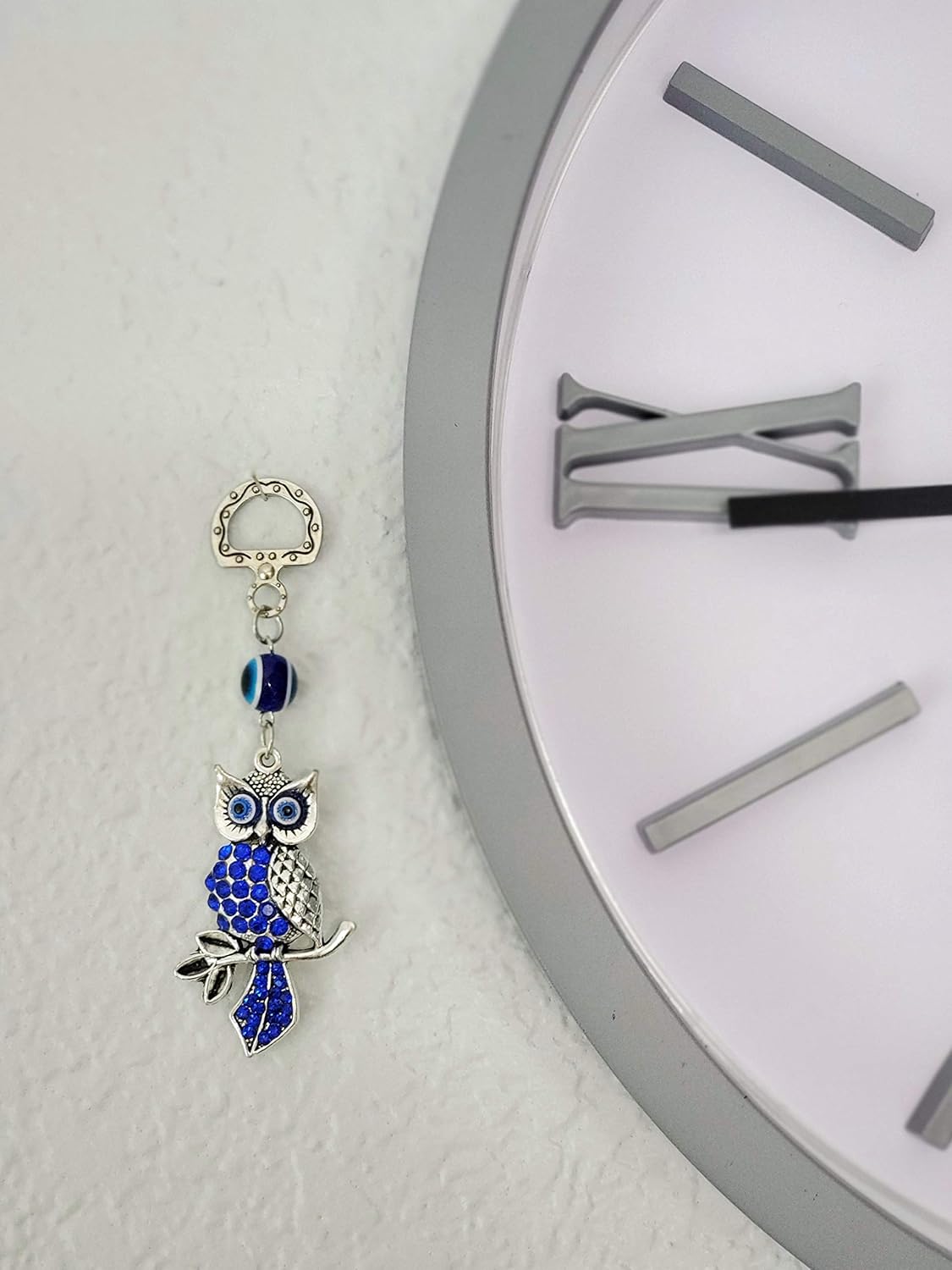LUCKBOOSTIUM Lucky Silver Owl Evil Eye Pendant