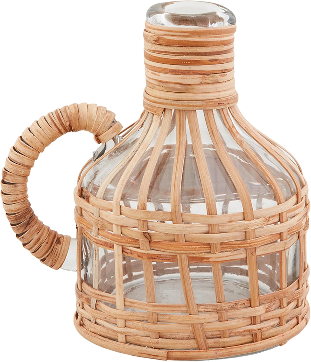 Mud Pie Small Rattan Pitcher Vase 5x5 12
