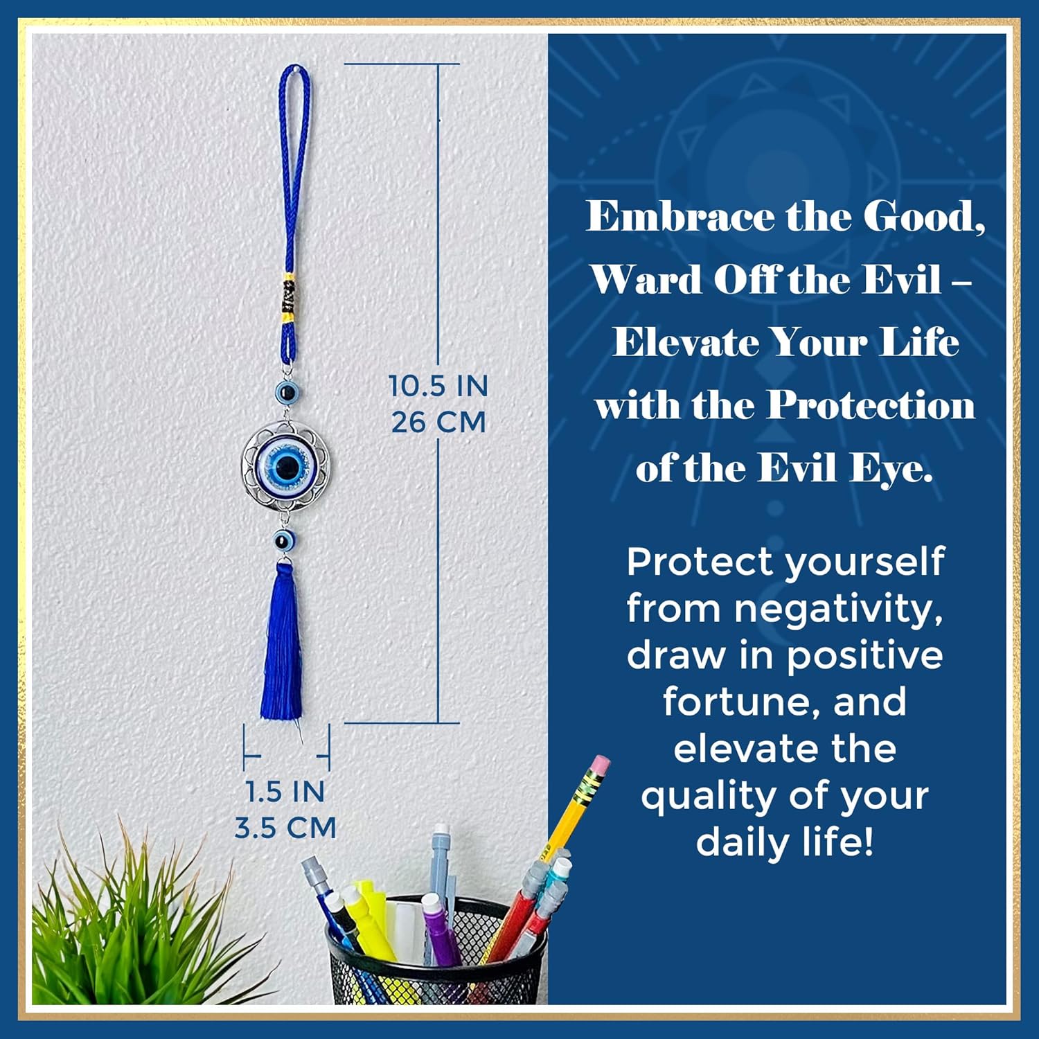 LUCKBOOSTIUM Evil Eye Keychain - Good Luck Protection Charm
