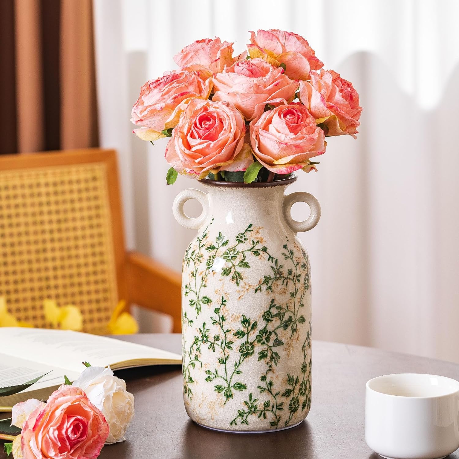 Sure Yuesi Vintage Pastoral Vase with Handles 91 Inch