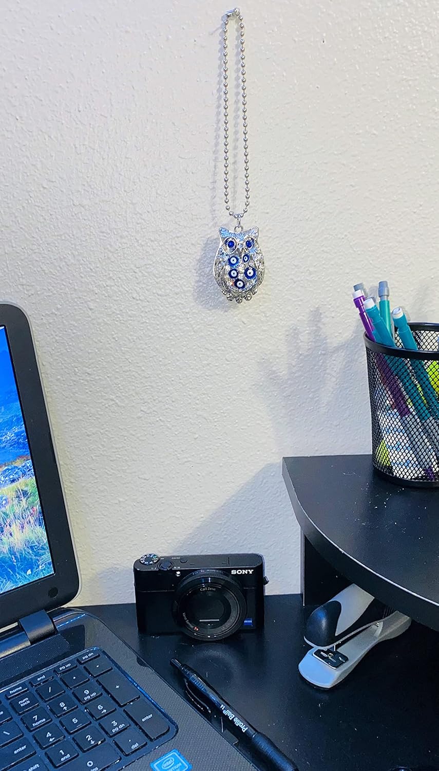LUCKBOOSTIUM Owl Evil Eye Car Hanging Charm