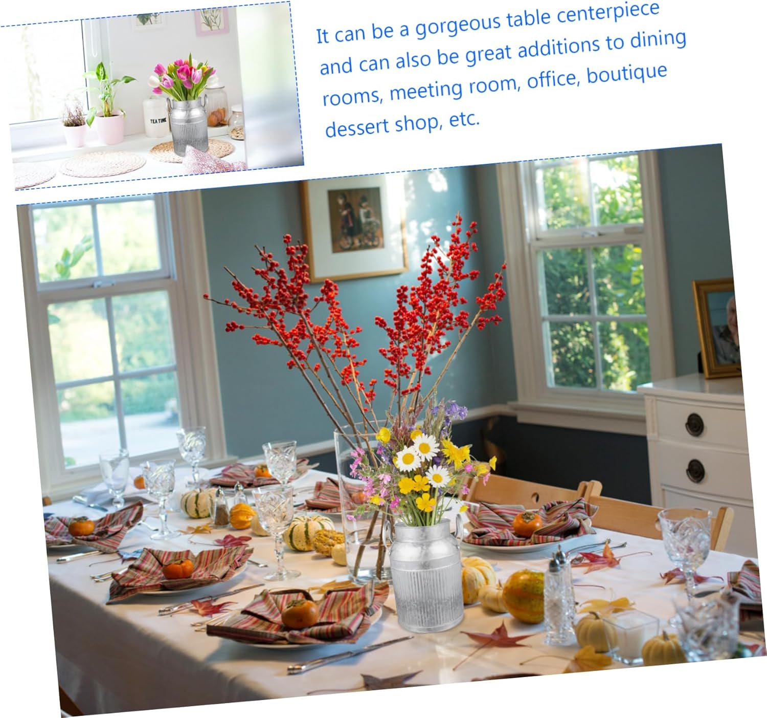 Vintage Farmhouse Flower Vase Decorative Home Office Decor