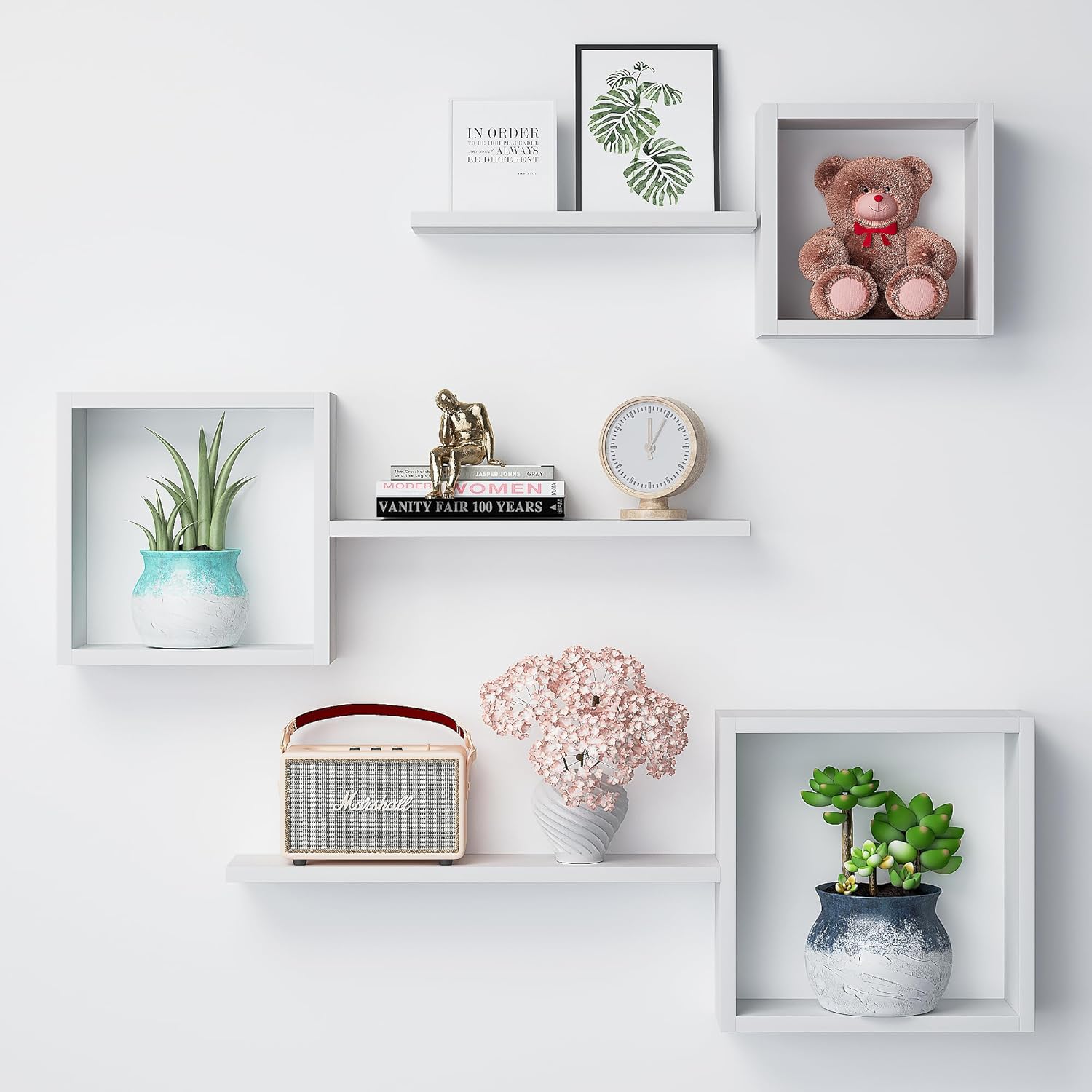Ecowillon Floating Cube Shelves Set of 6