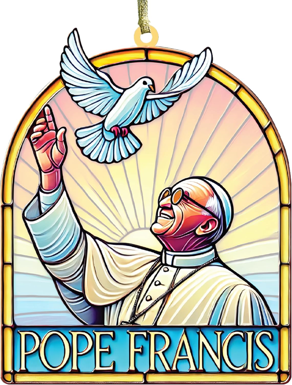Pope Francis Memorial Suncatcher 5-Inch Acrylic Decoration