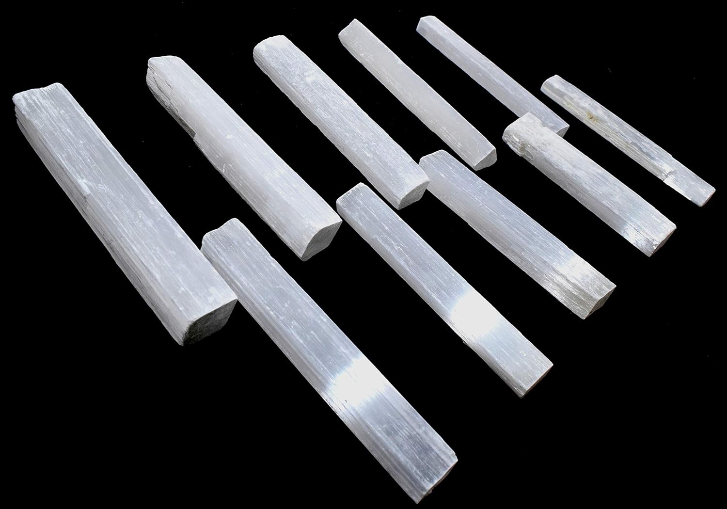 HQRP 5 Inch White Selenite Sticks 20PCS Natural Decor Stones