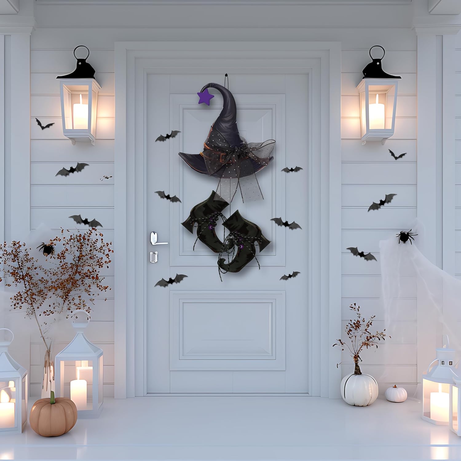 Halloween Witch Door Hanging Decorations with Bats