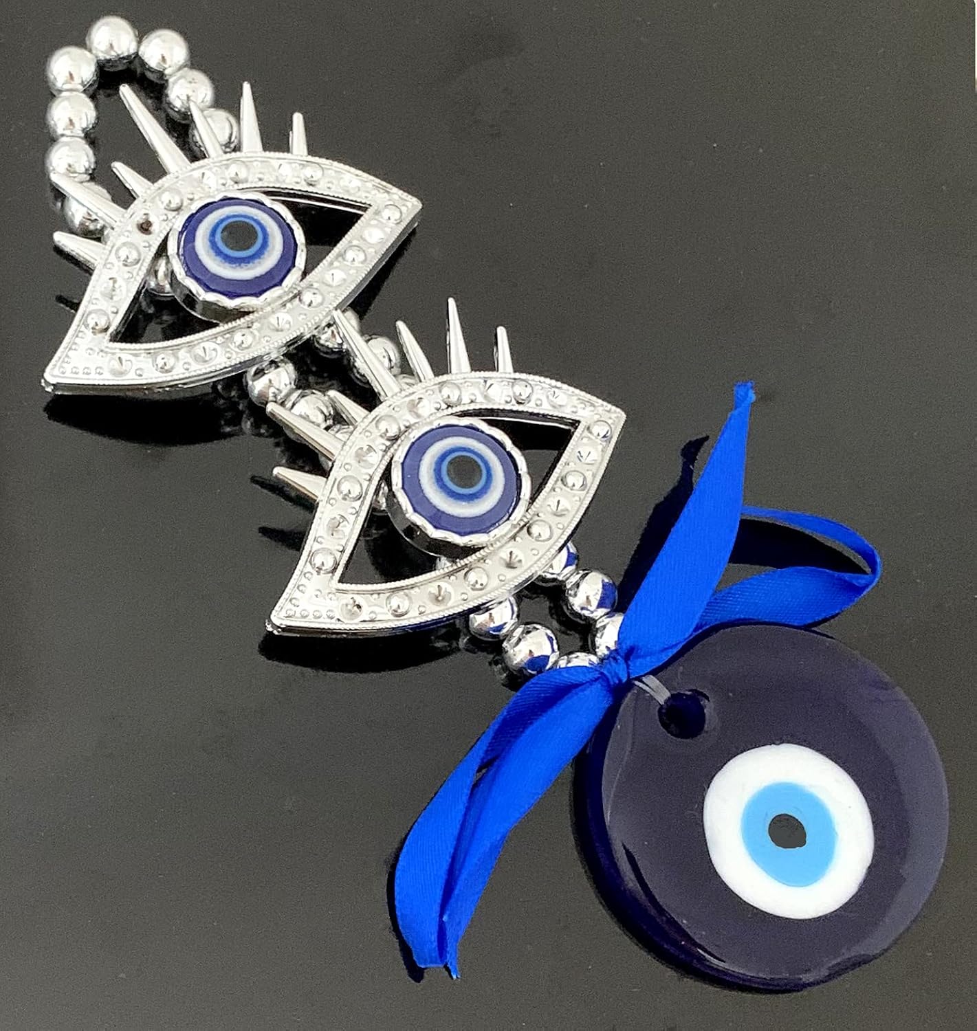 Blue Evil Eye with Double Eyes Design Hanging Ornament