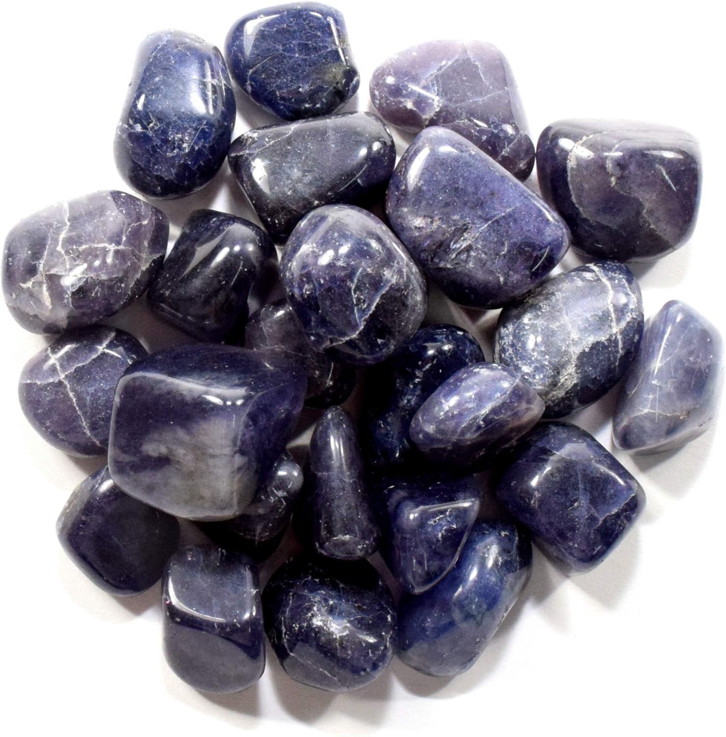 Blue Purple Iolite Pebbles Natural Polished Tumble Stones 5PCS