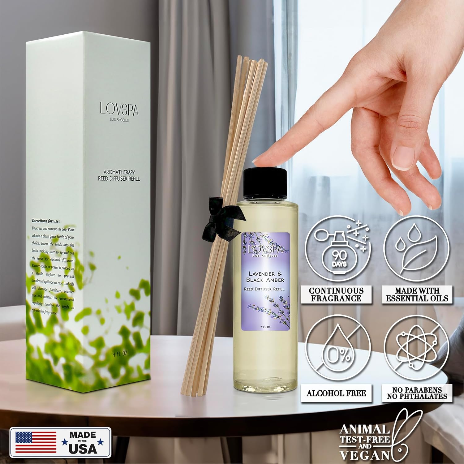 LOVSPA Lavender Black Amber Reed Diffuser Oil Refill