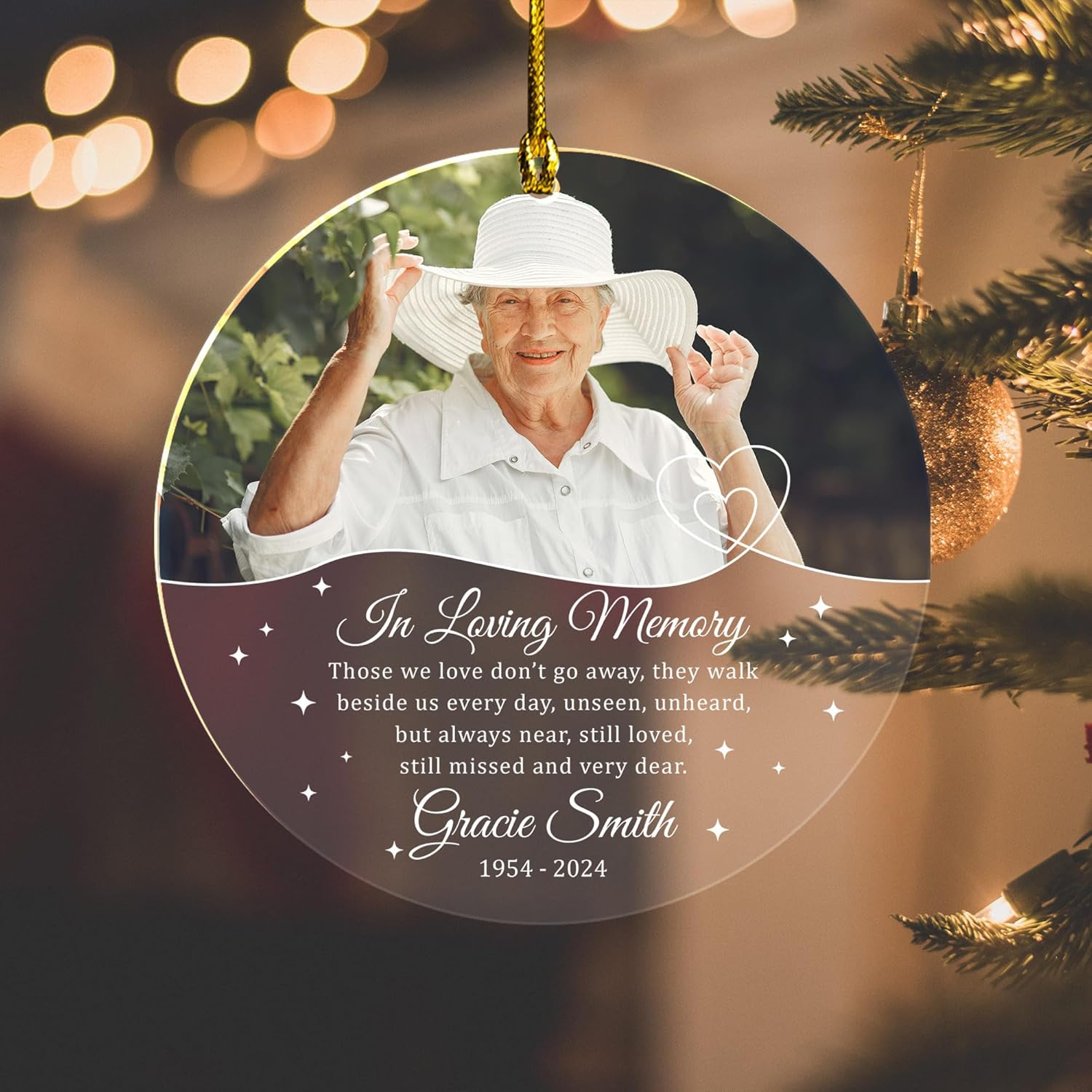 Personalized Memorial Christmas Ornament - Custom Remembrance Gift