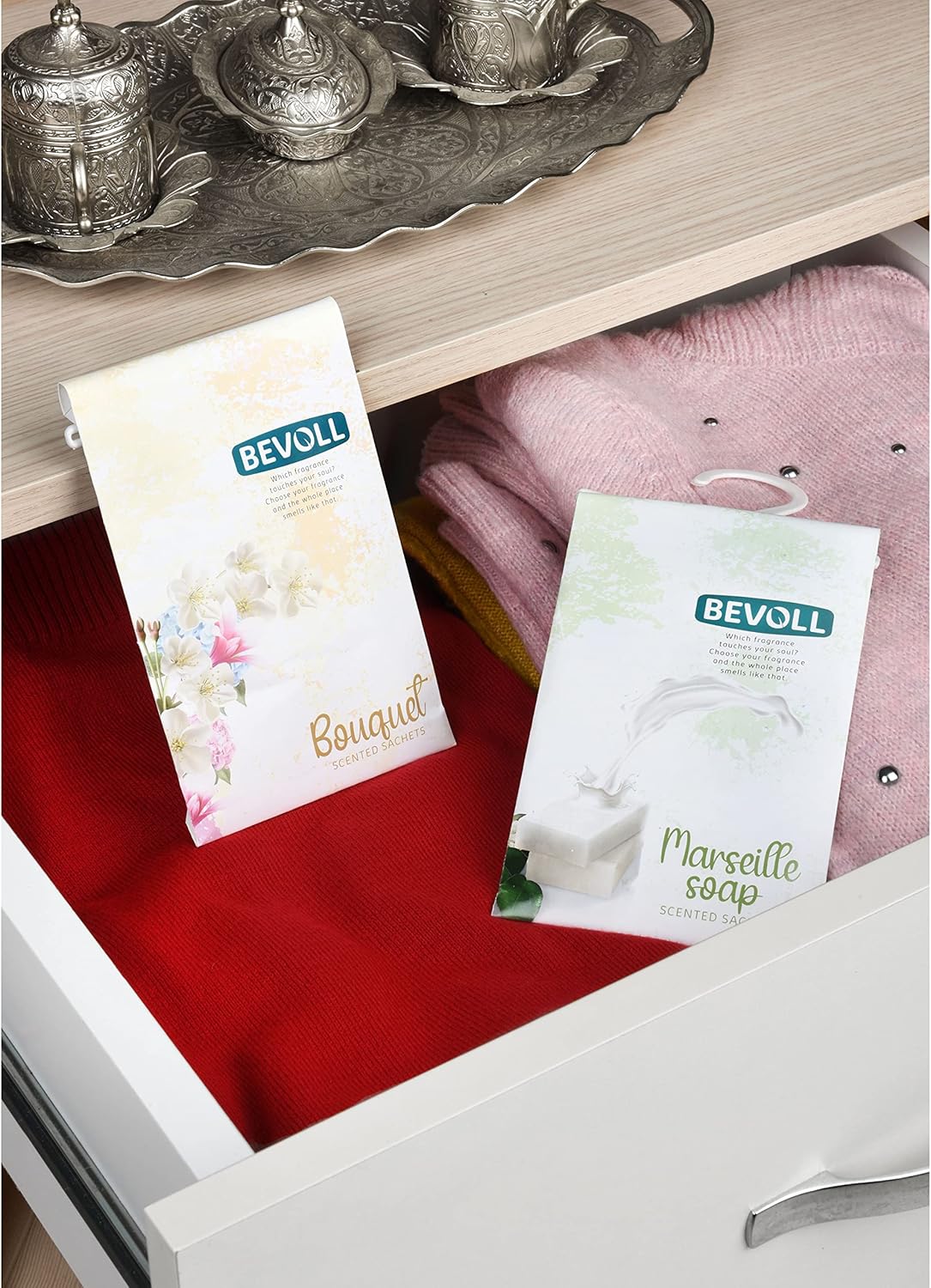 Bevoll Scented Sachets 12 Pack for Drawers Closets Cars Bathroom Wardrobe Gym Bags