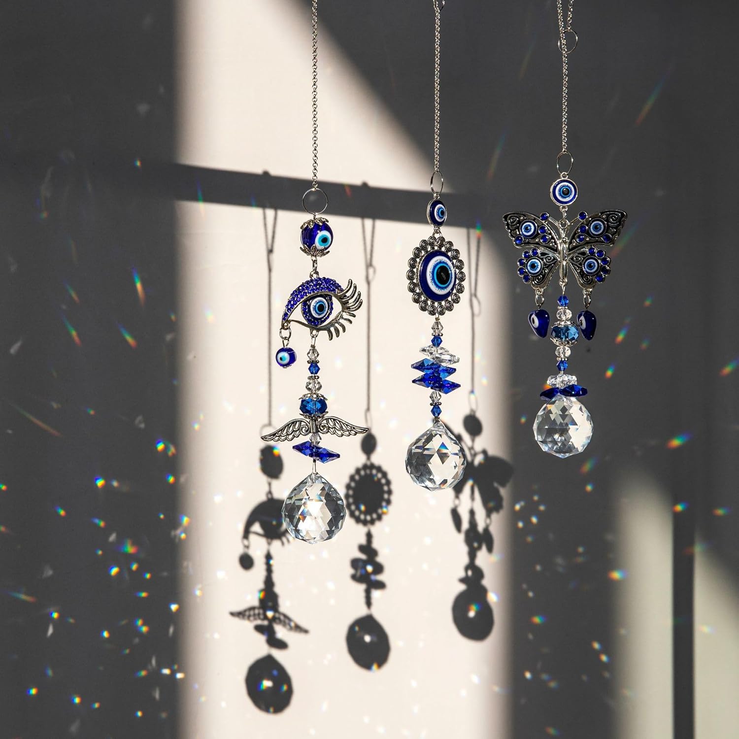 Evil Eye Crystal Wind Chimes for Window and Home Decor