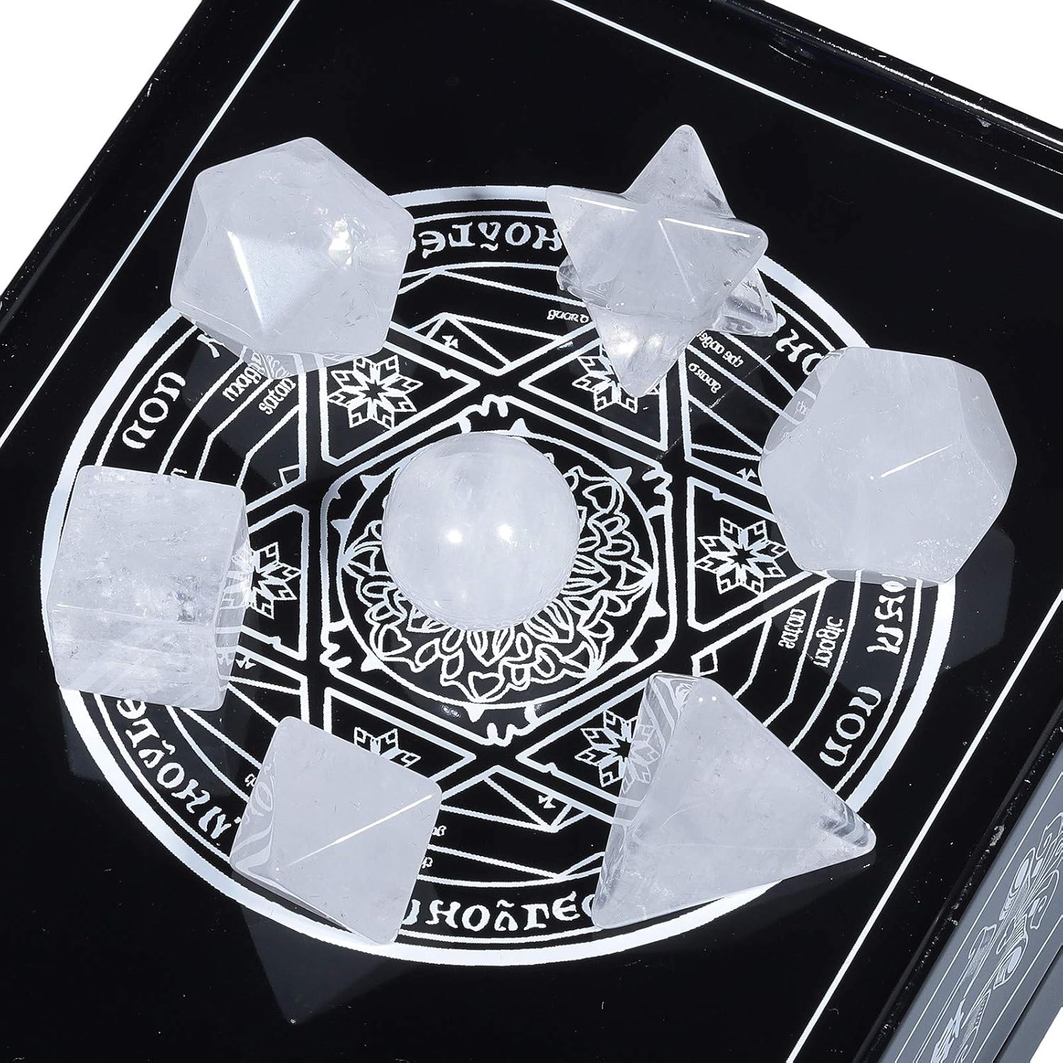 Amogeeli Crystal Platonic Solids Sacred Geometry Set