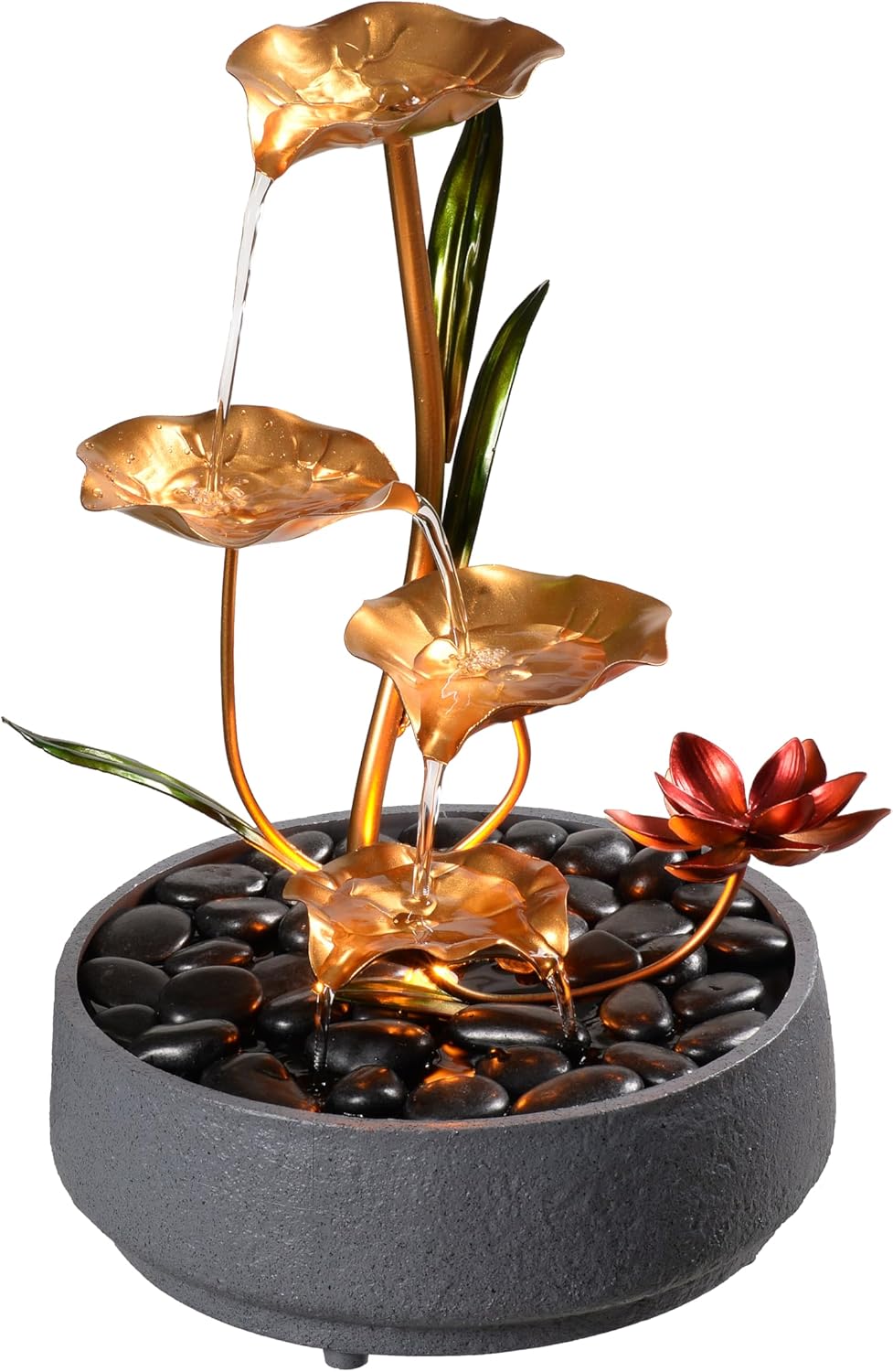 Haobos 4-Tier Lotus Desk Fountain - Indoor Zen Decor