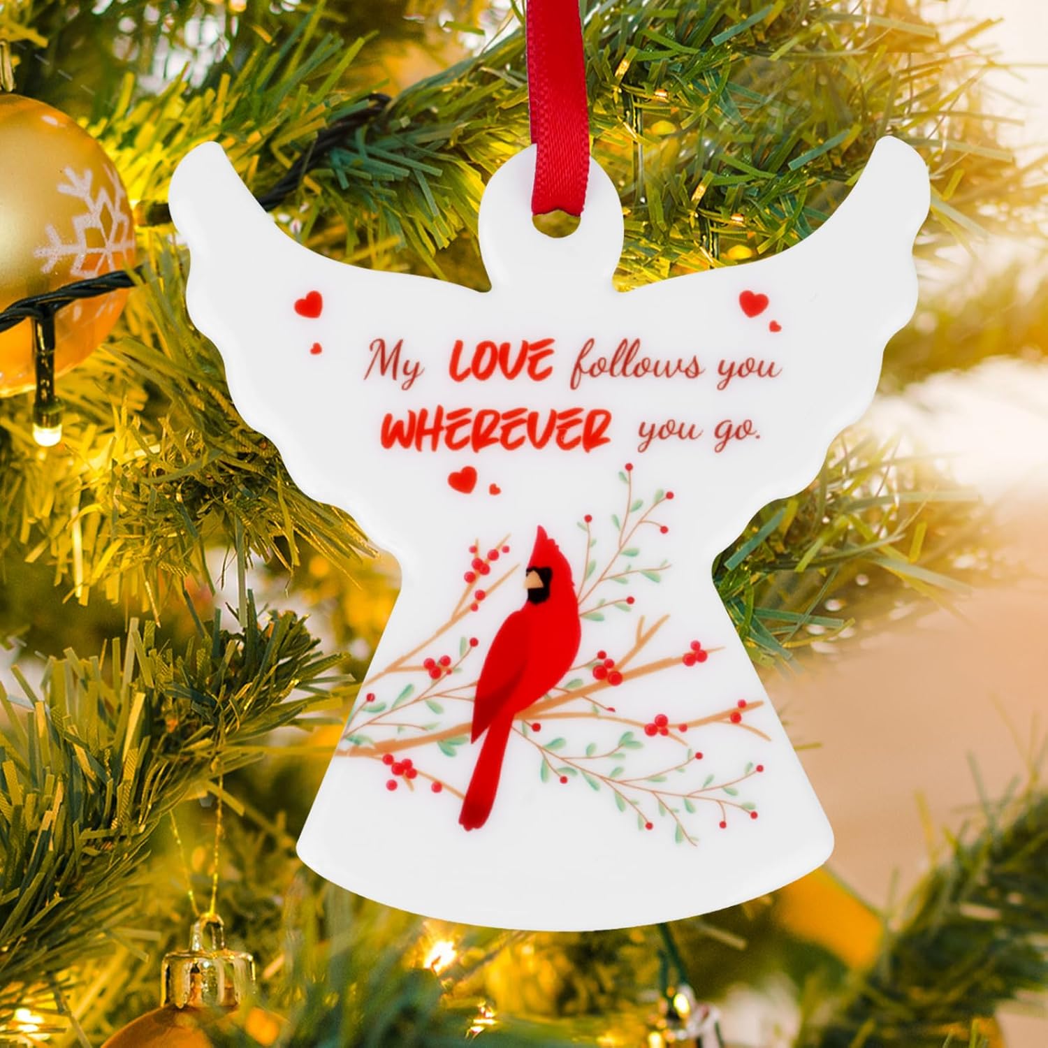 Ceramic Memorial Ornament with Lanyard for Christmas Tree