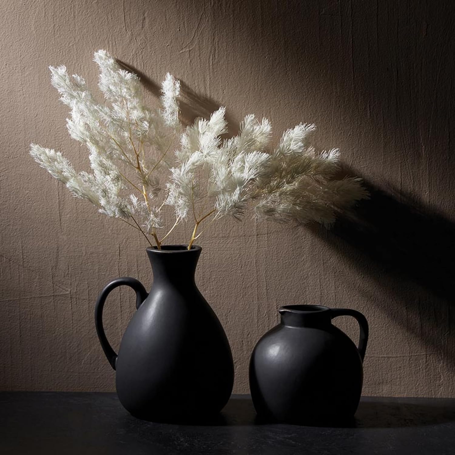 47th Main Ceramic Vase Pitcher Style Black 7 Inch