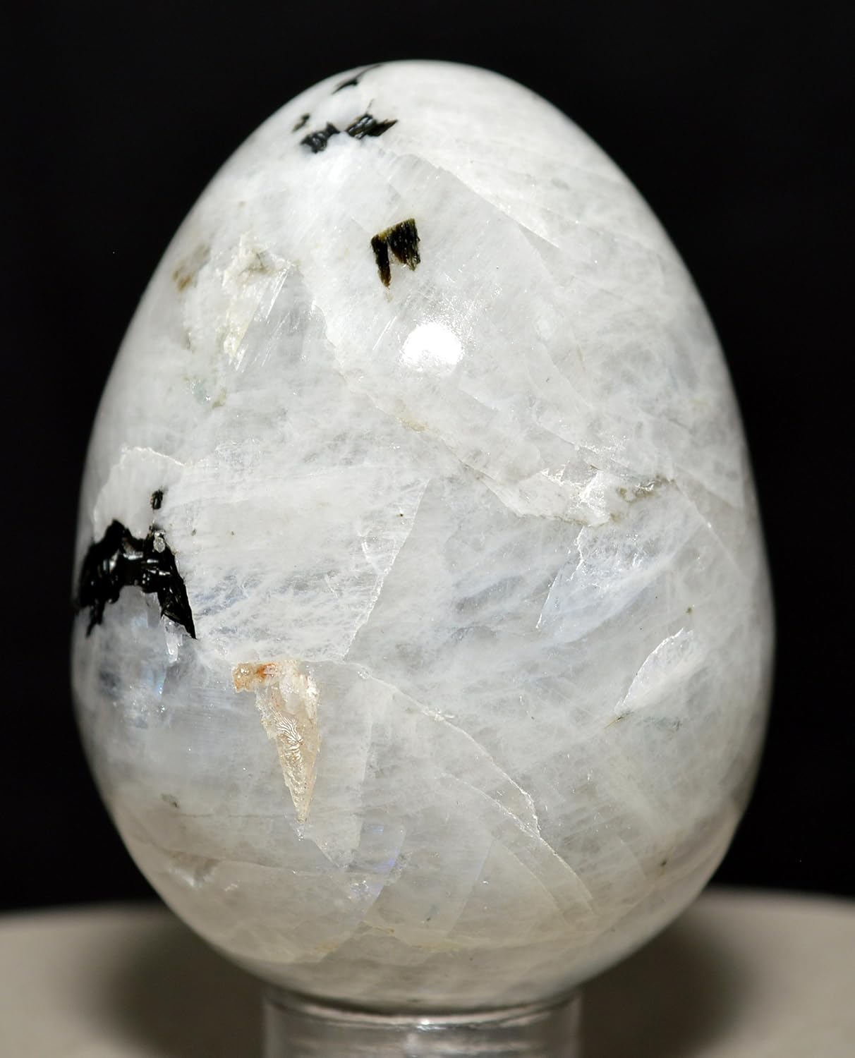 HQRP 46mm Rainbow Moonstone Egg with Stand