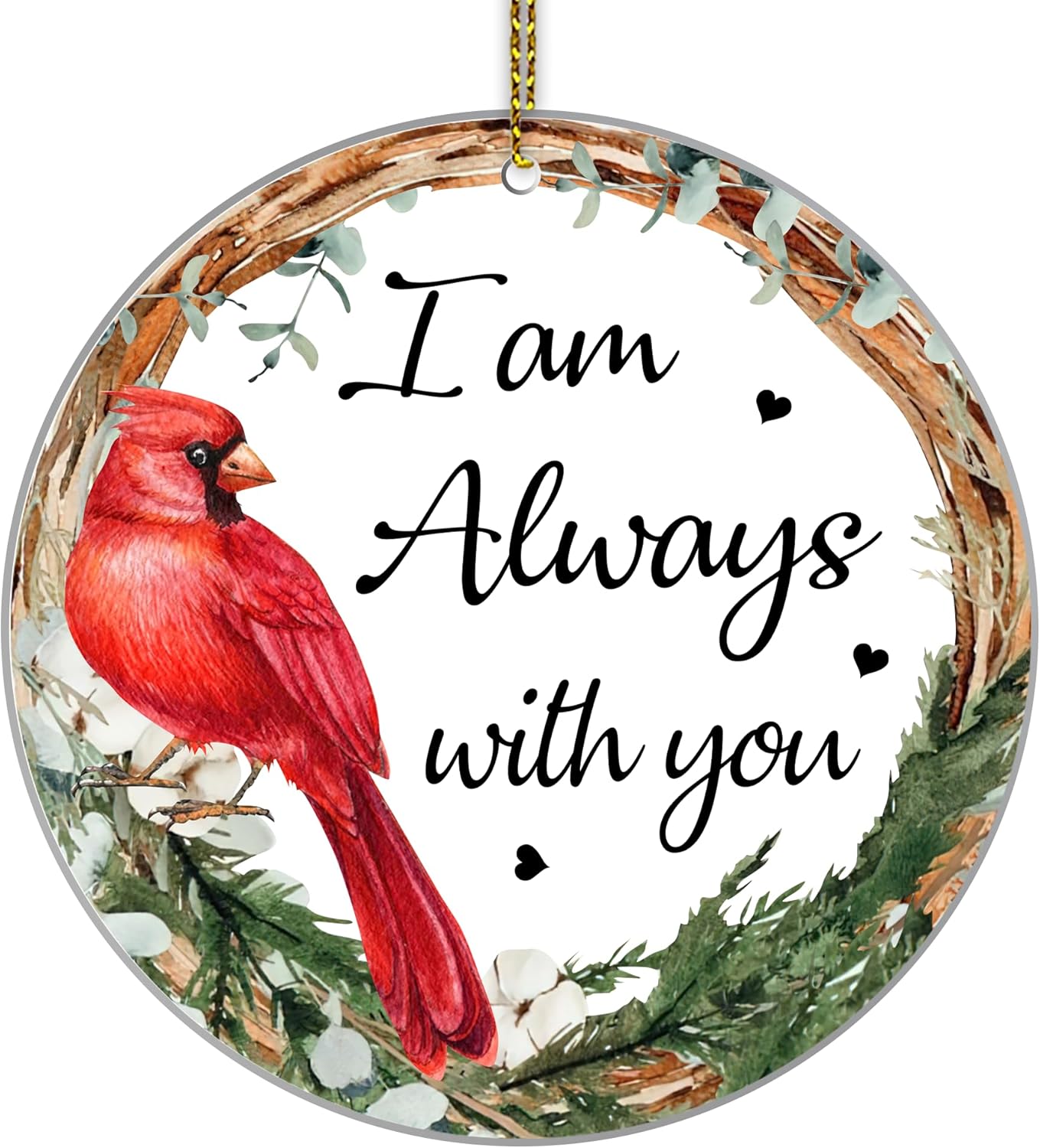 HYTURTLE Memorial Cardinal Christmas Ornament - Sympathy Gift for Loss of Loved Ones